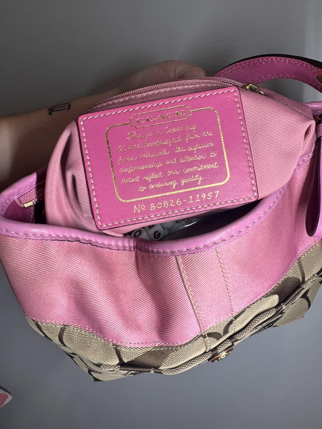 Vintage pink & brown coach - photo 3