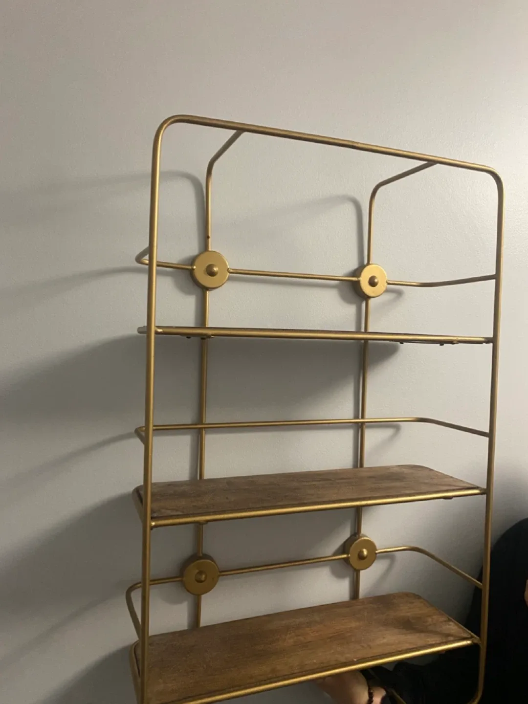 Gold Metal & Wood Shelf image indicator(3)
