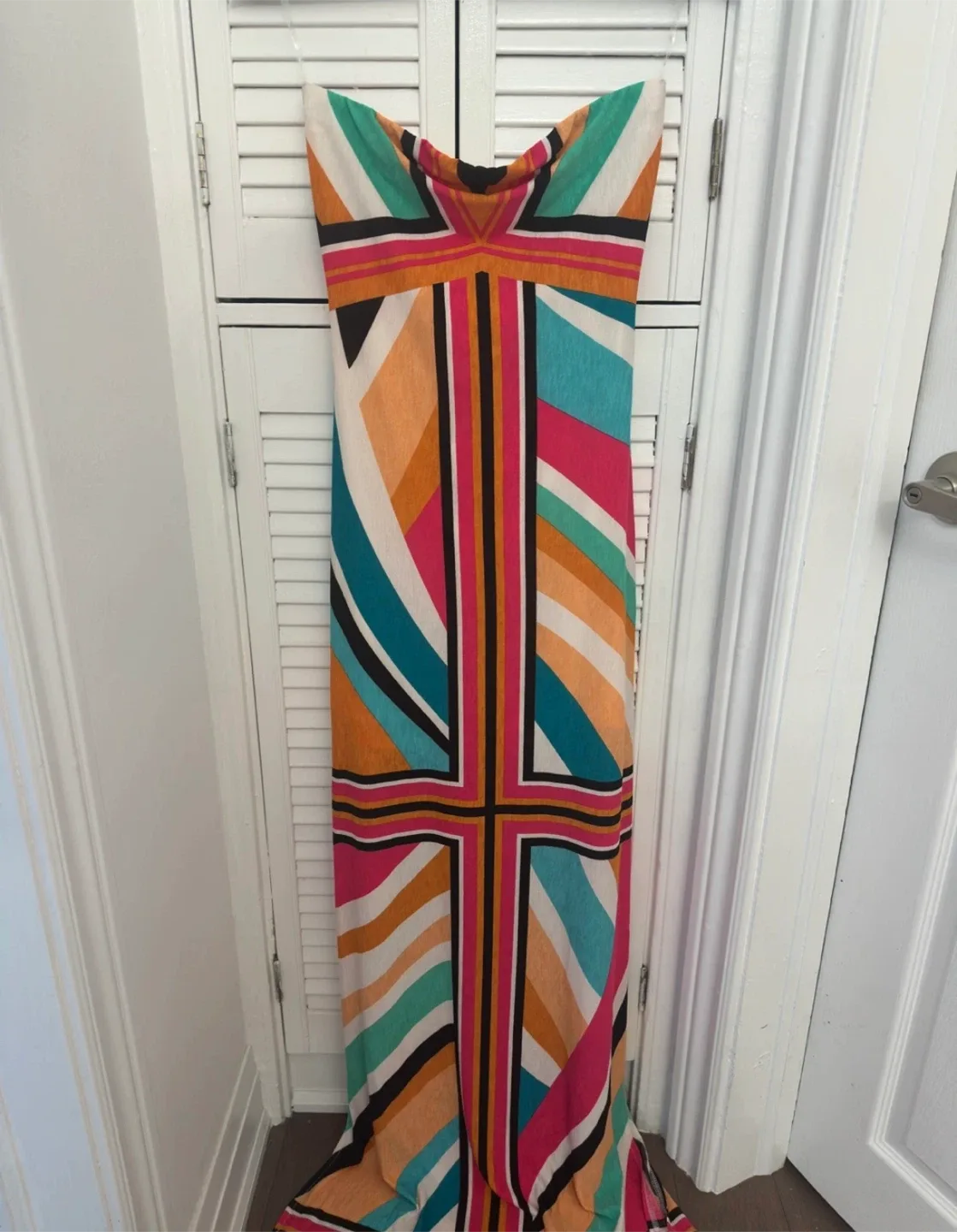 Fashion Nova Colorful Strapless Maxi Dress - Size M thumbnail