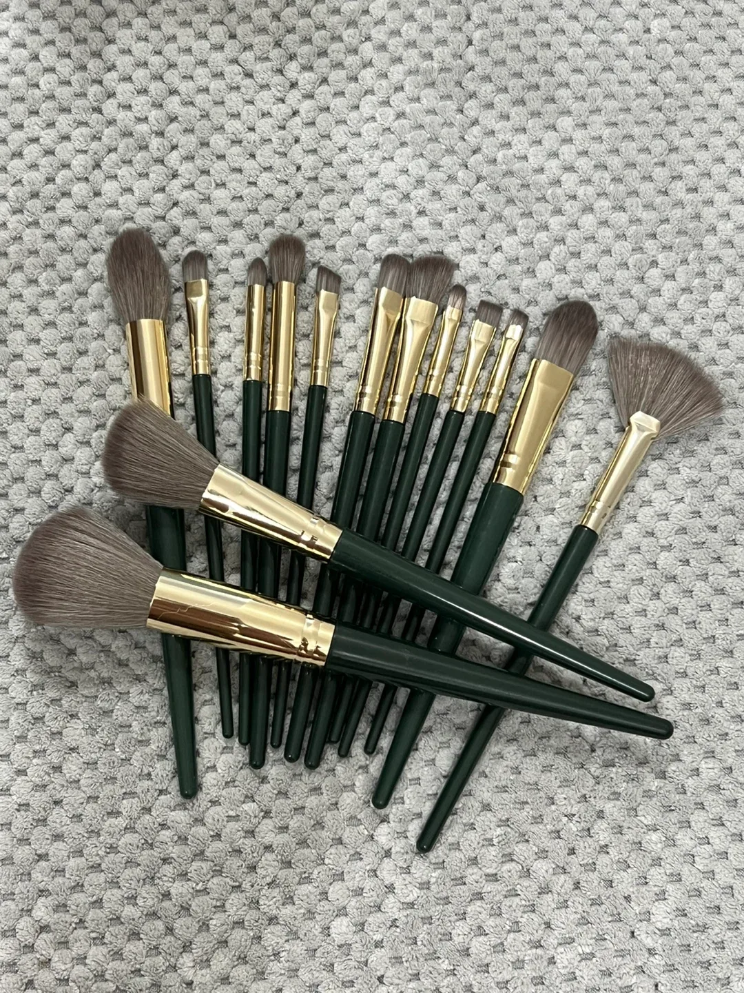 Makeup Brush Set - Green & Gold thumbnail