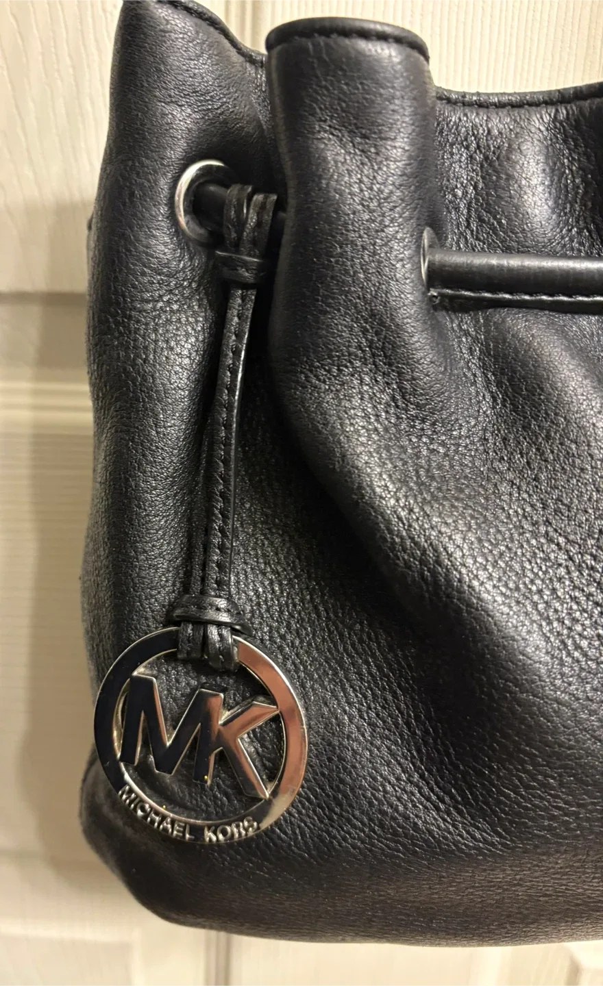 Michael Kors Black Leather Bucket Bag image indicator(4)