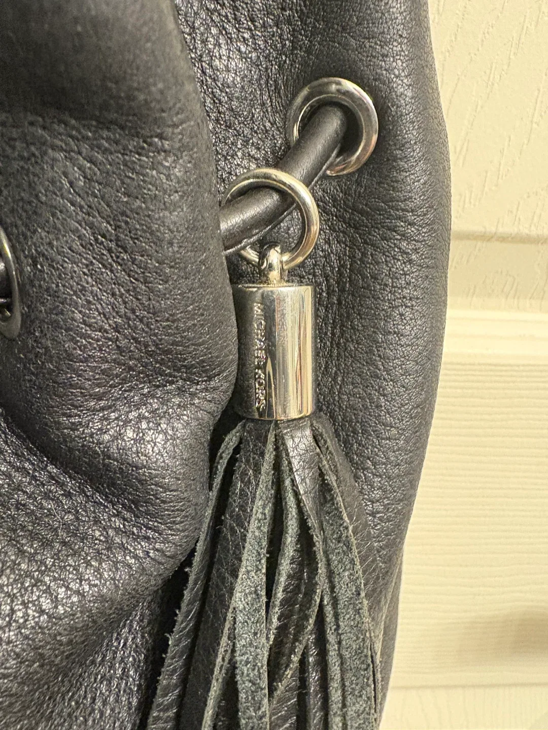 Michael Kors Black Leather Bucket Bag image indicator(3)