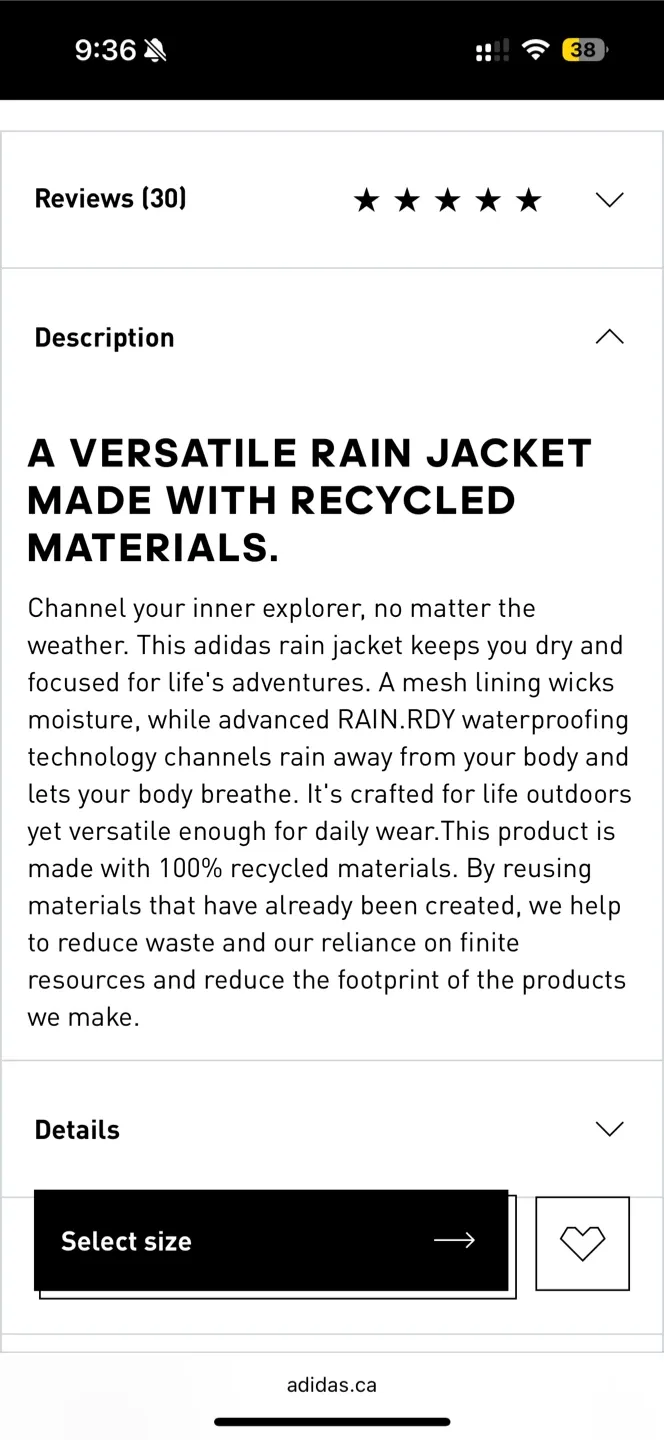 Adidas Terrex Rain Jacket - XL image indicator(4)