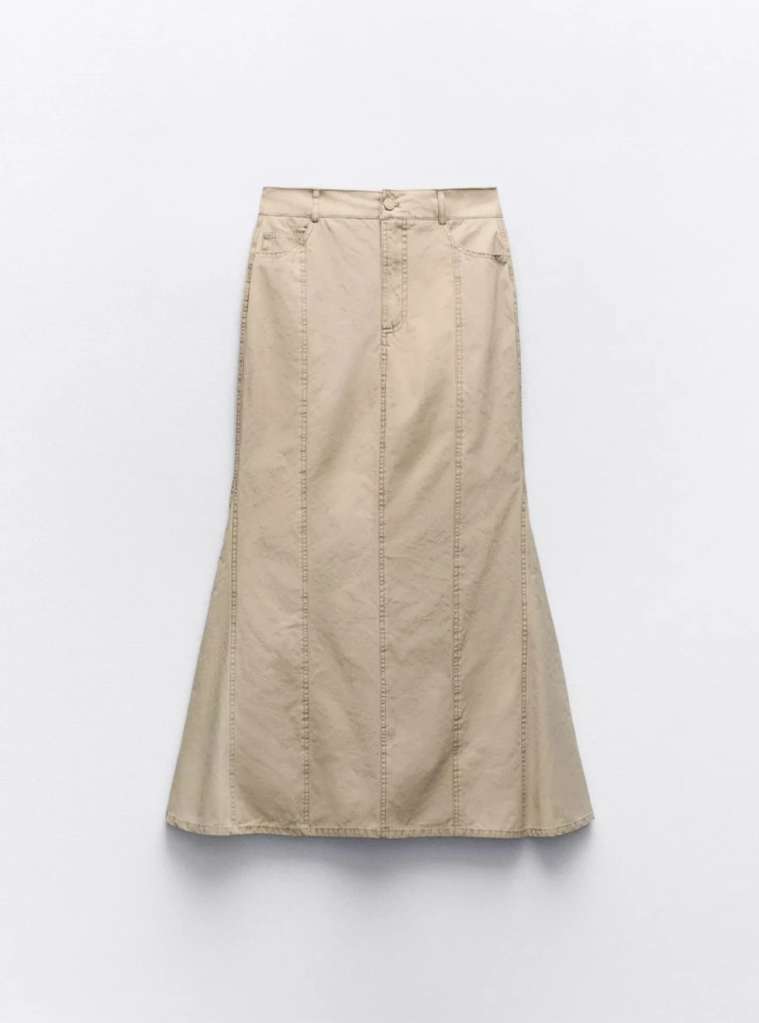 Zara Beige Midi Skirt