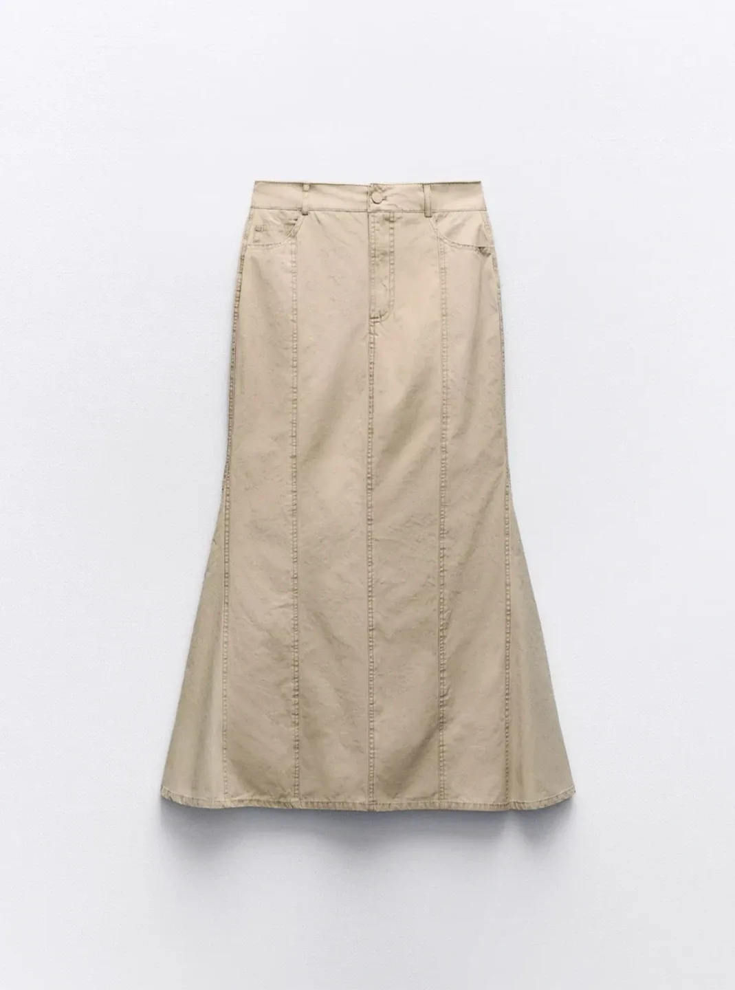 Zara Beige Midi Skirt thumbnail