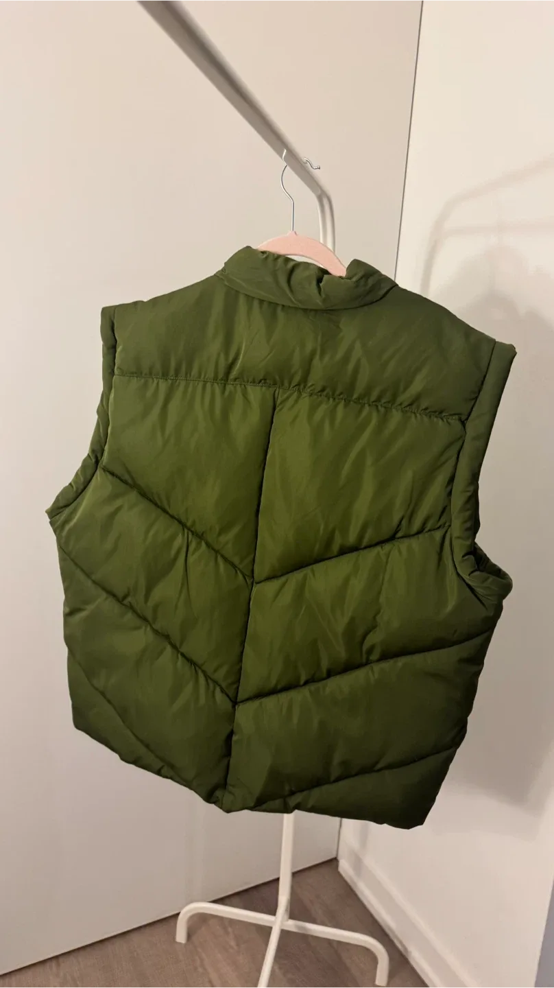 Blank NYC Olive Green Puffer Vest, Size L image indicator(4)