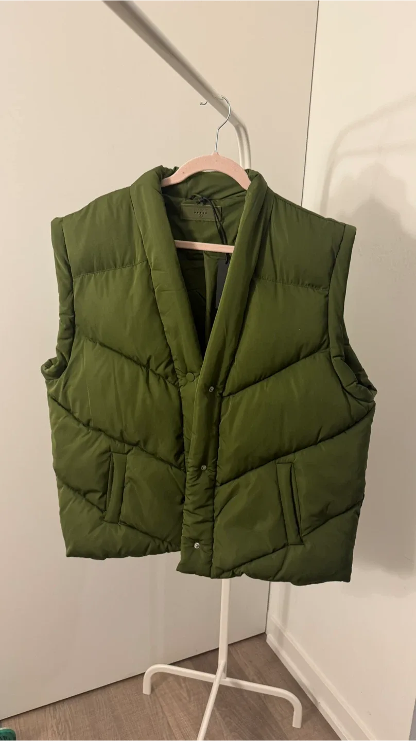 Blank NYC Olive Green Puffer Vest, Size L image indicator(2)