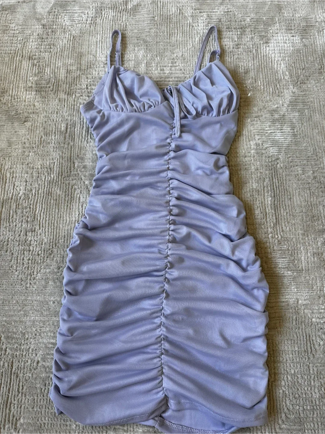 Purple Ruched Mini Dress thumbnail