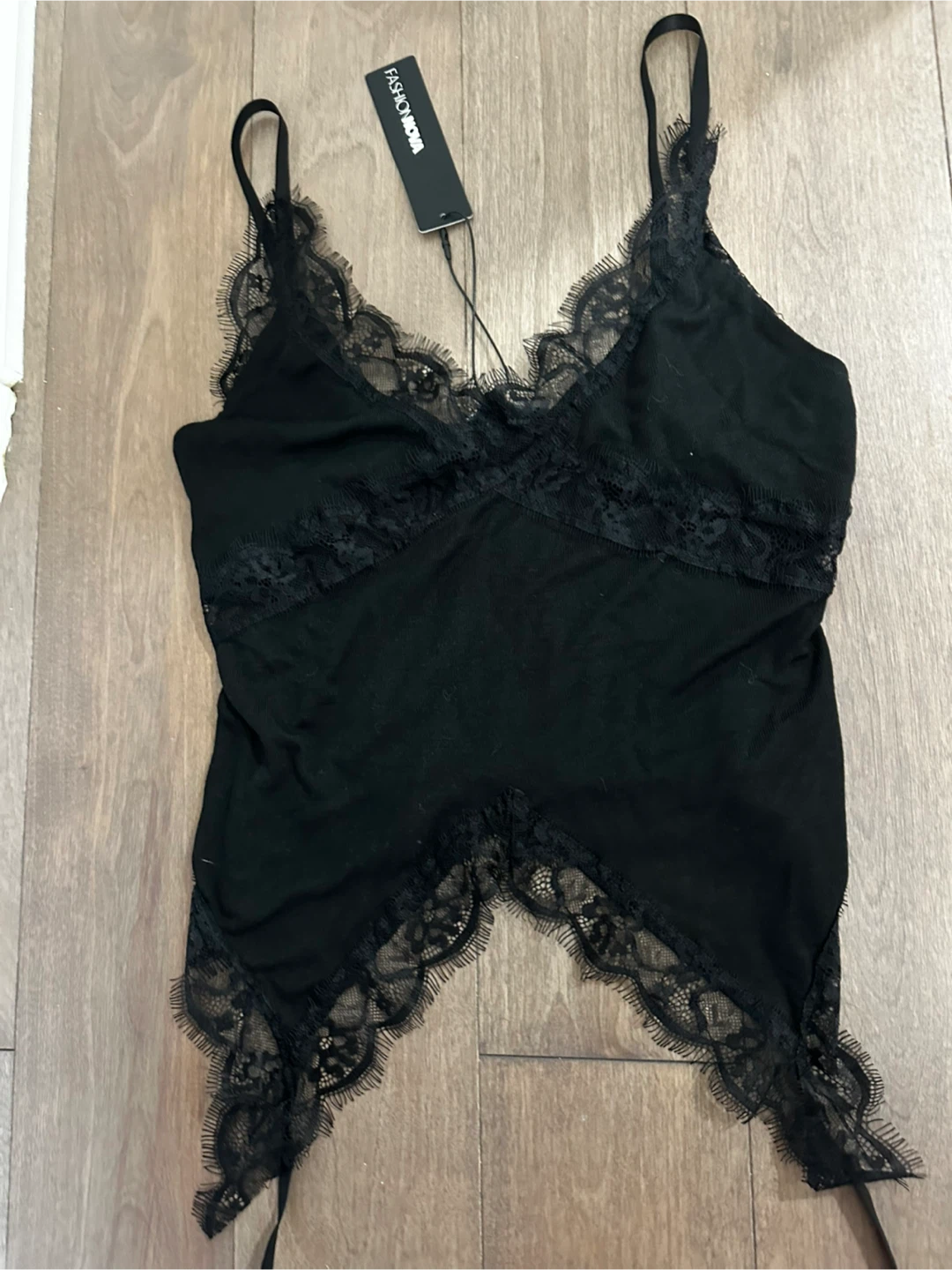 New Fashion Nova Black Lace Cami Top - New with Tags - photo 2