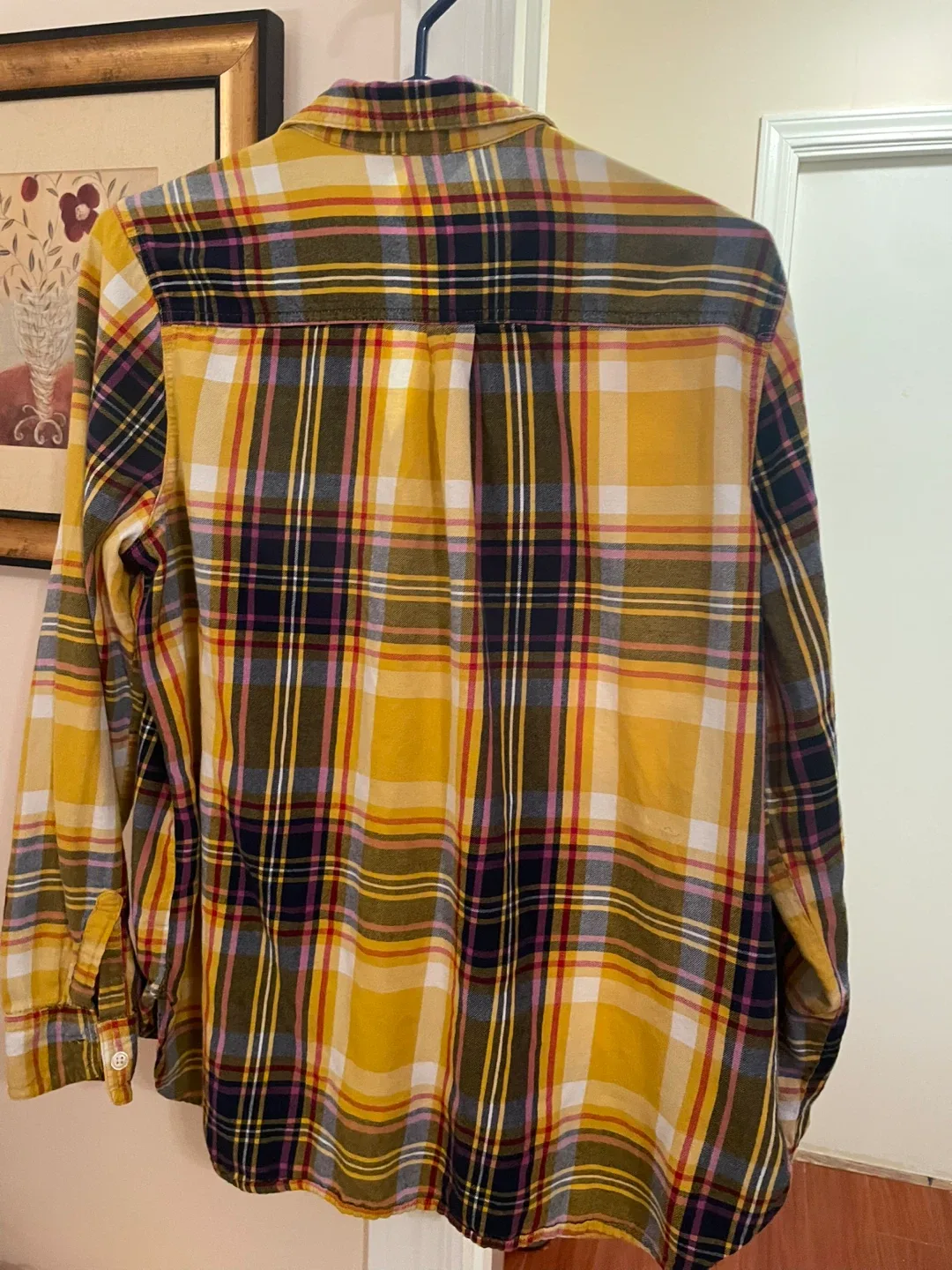 Old Navy Yellow Plaid Flannel - Size L image indicator(3)