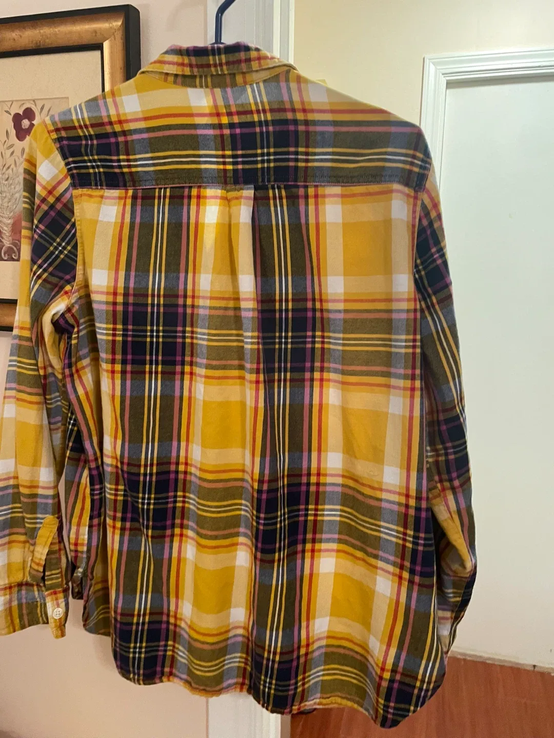 Old Navy Yellow Plaid Flannel - Size L image indicator(9)