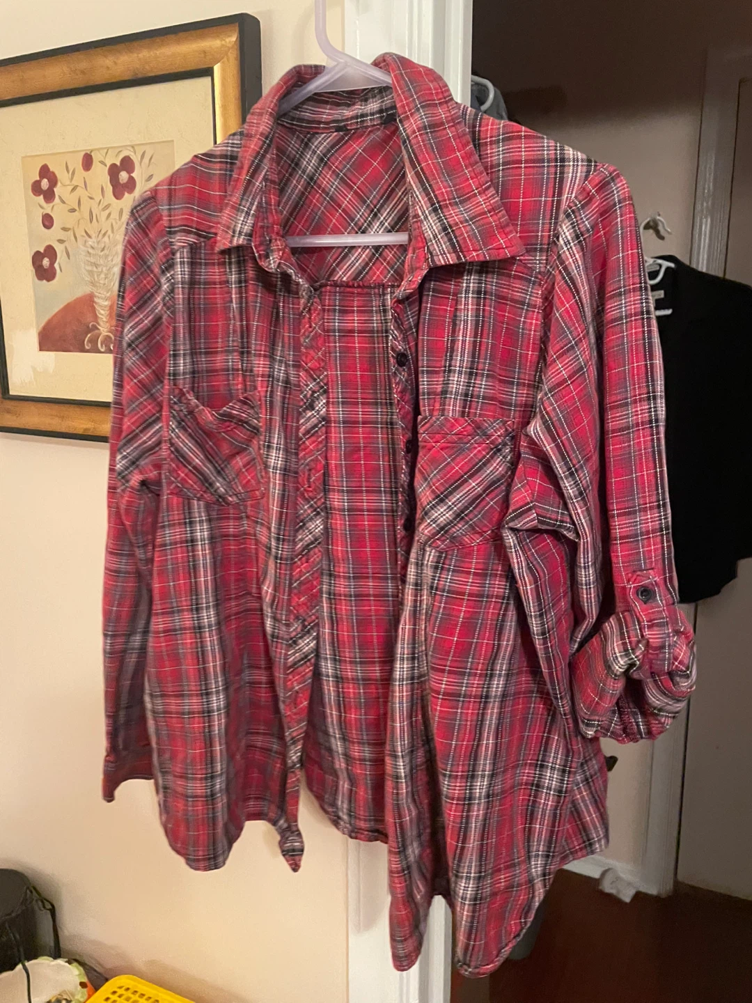 Red Plaid Flannel Shirt large - photo 4