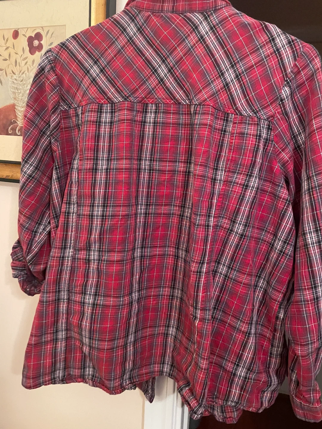 Red Plaid Flannel Shirt large - photo 2