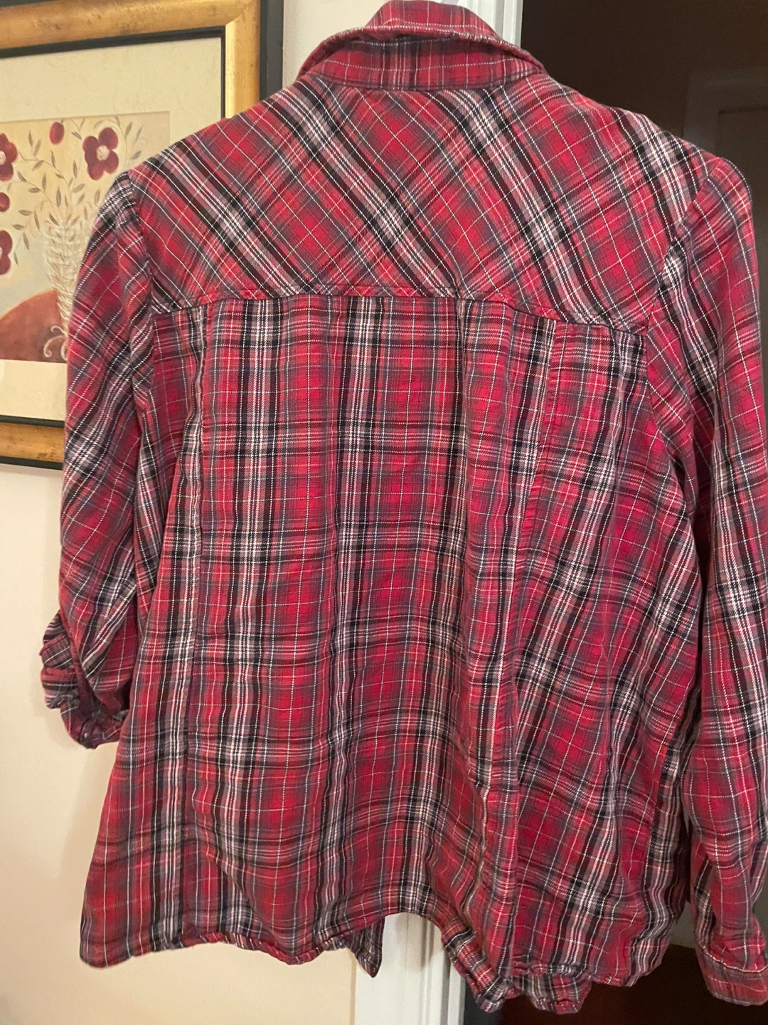 Red Plaid Flannel Shirt large - photo 5