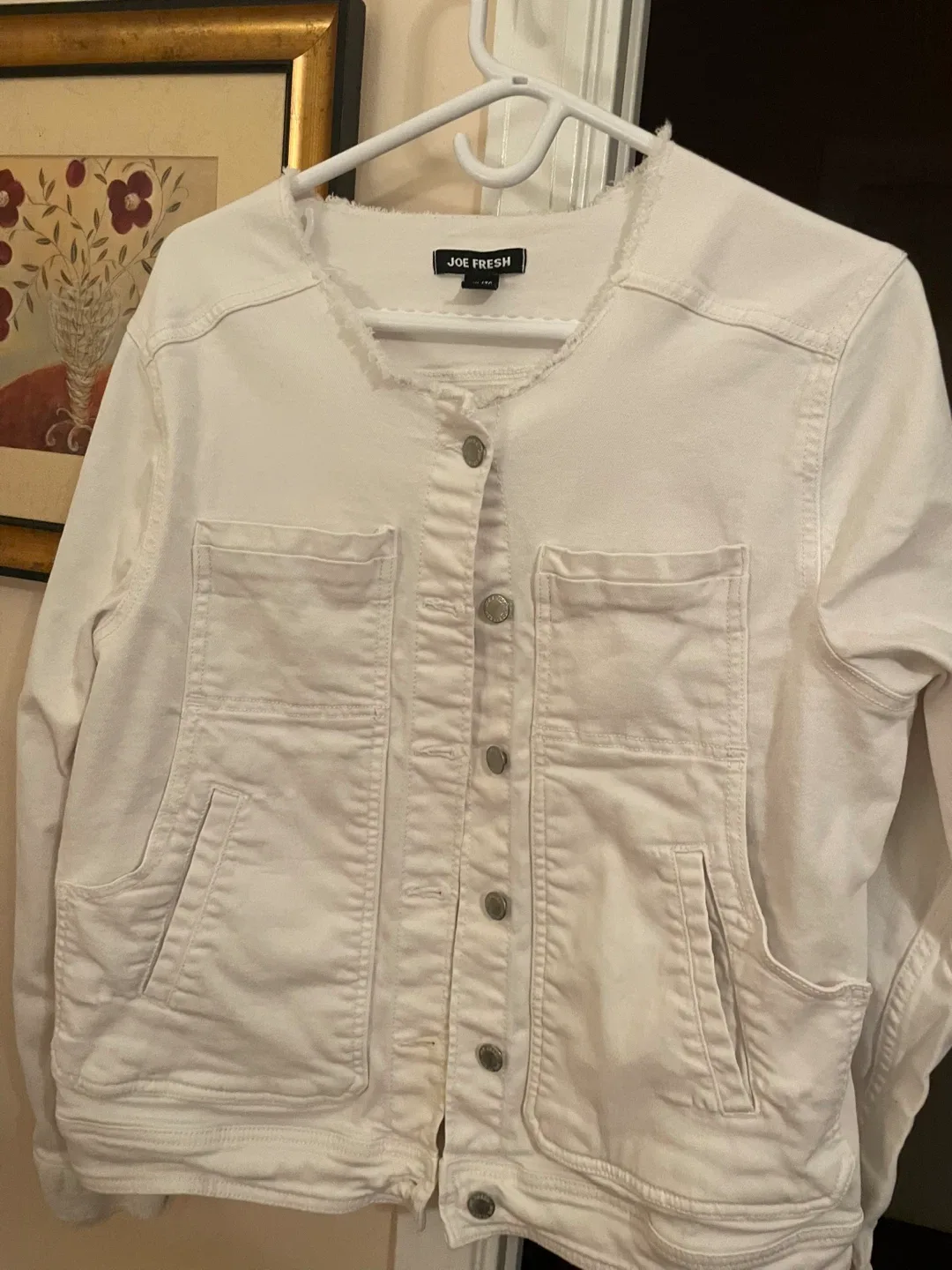 Women’s White Denim Jacket - Size X-Large thumbnail