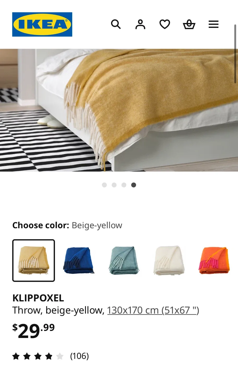IKEA KLIPPOXEL Throw Blanket image indicator(5)