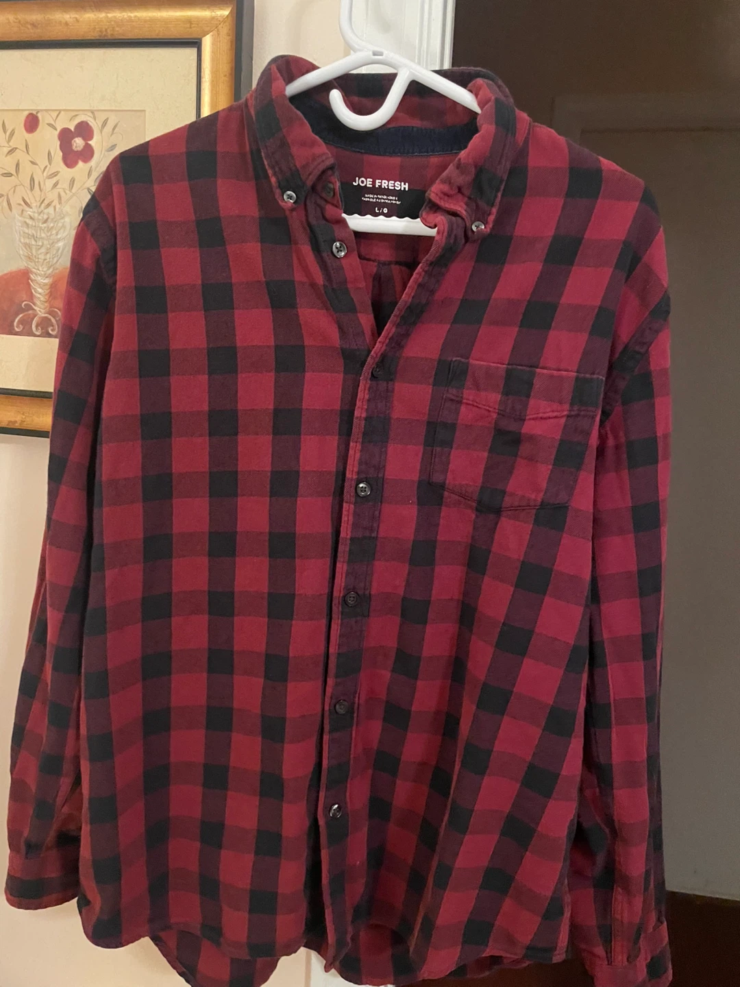 Men’s Red & Black Plaid Flannel - L/G