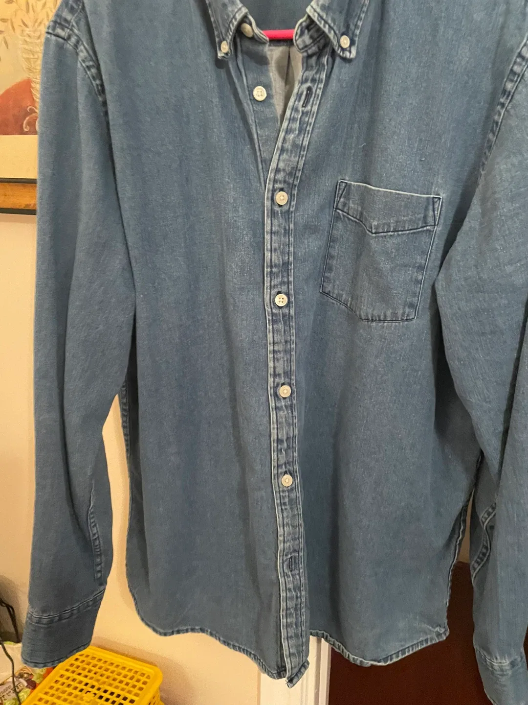 Men’s Denim Button-Up Shirt - Size L image indicator(5)