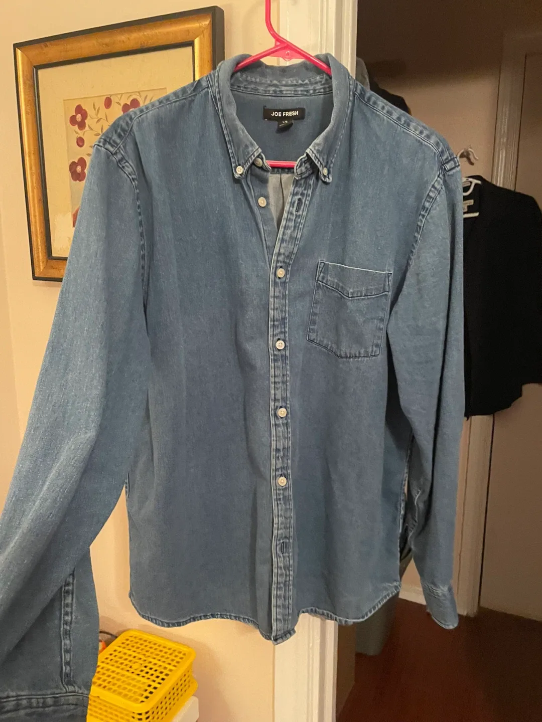 Men’s Denim Button-Up Shirt - Size L image indicator(3)