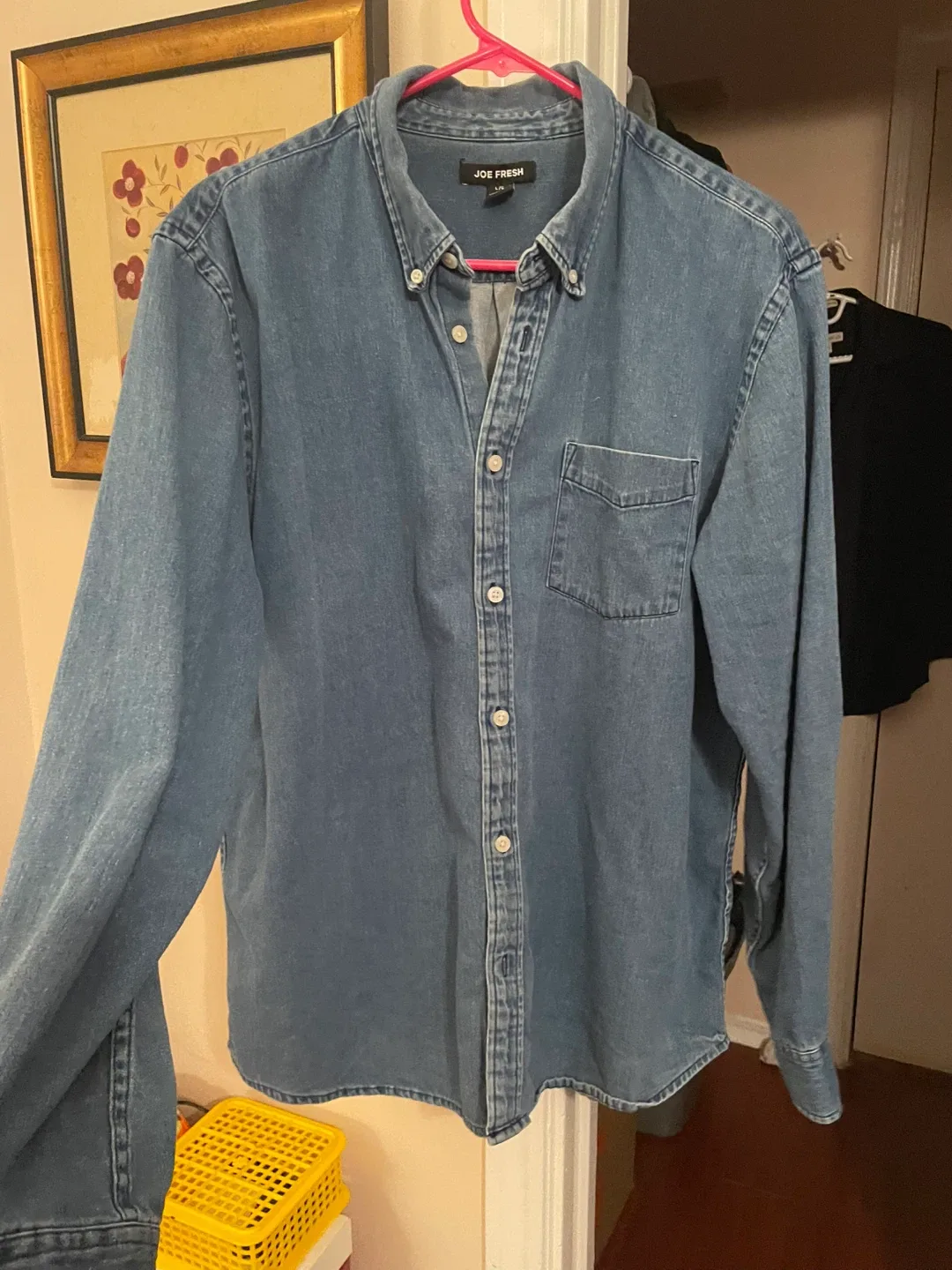 Men’s Denim Button-Up Shirt - Size L image indicator(4)