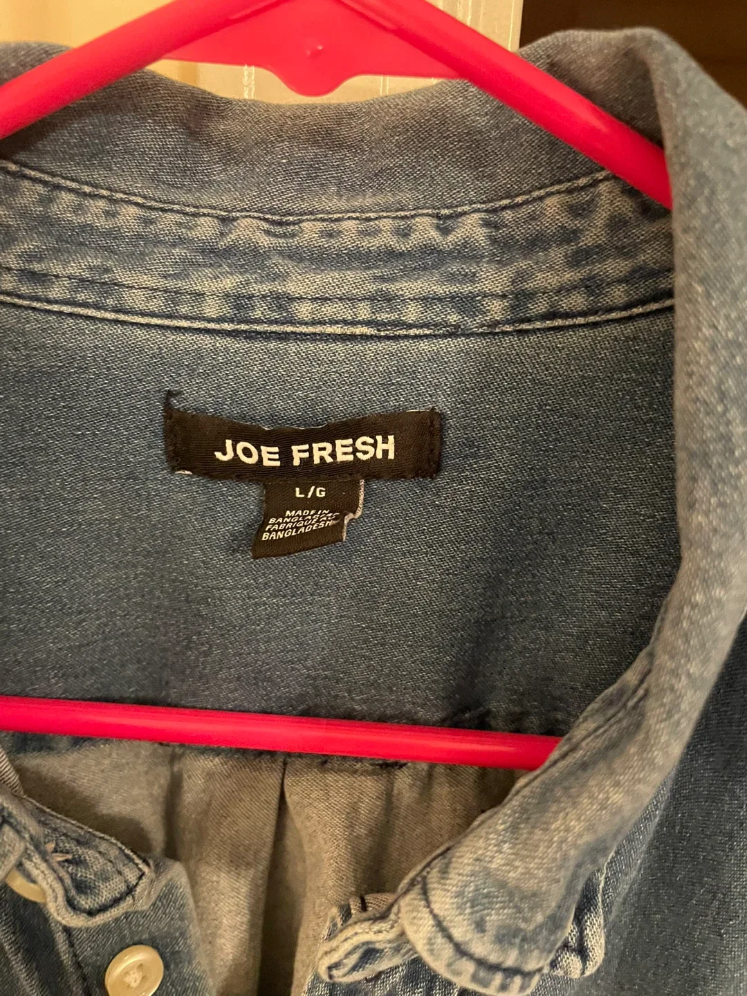 Men’s Denim Button-Up Shirt - Size L image indicator(2)