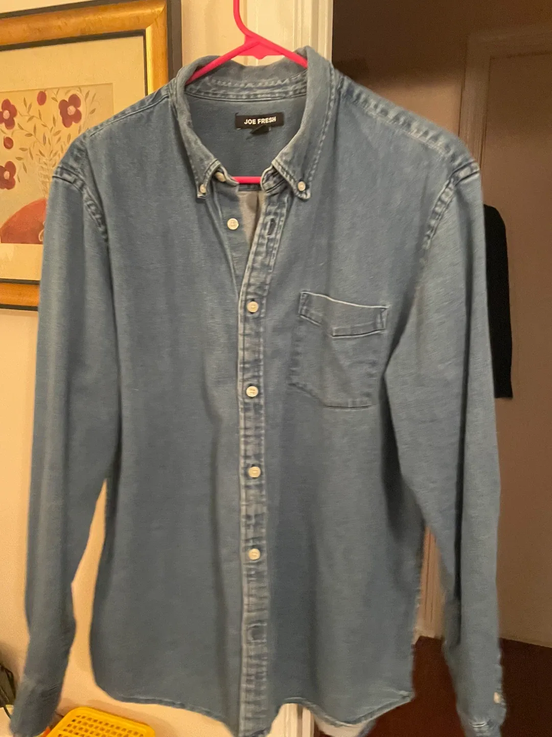 Men’s Denim Button-Up Shirt - Size L image indicator(8)