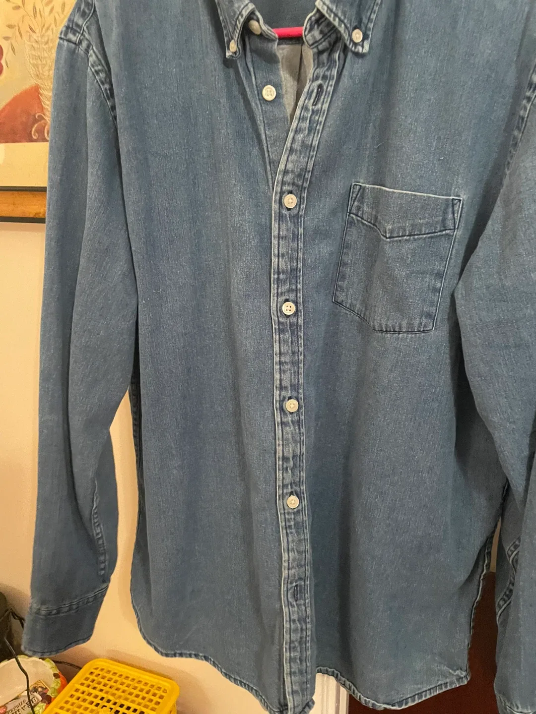 Men’s Denim Button-Up Shirt - Size L image indicator(9)