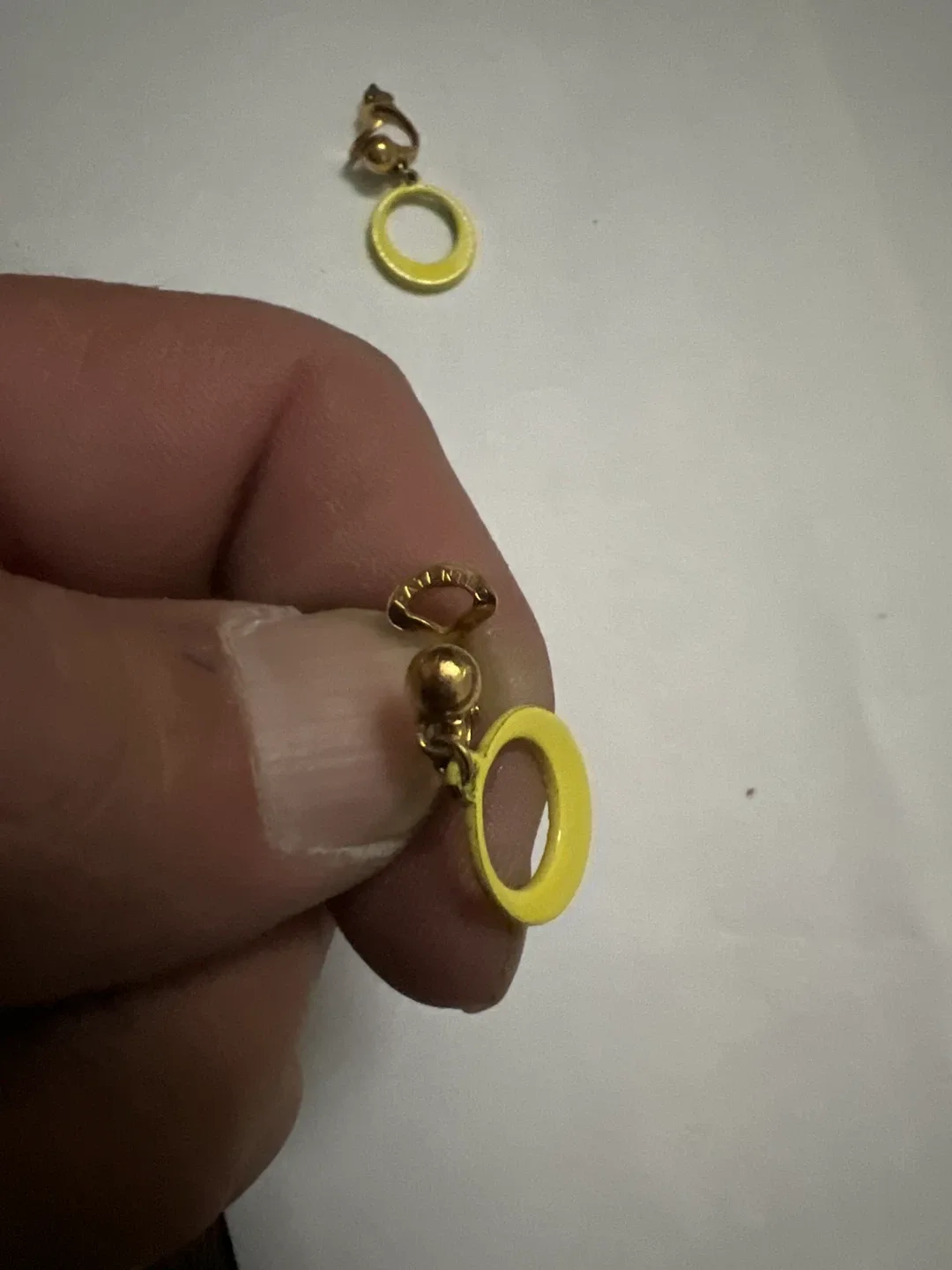 Yellow Circle Drop Earrings