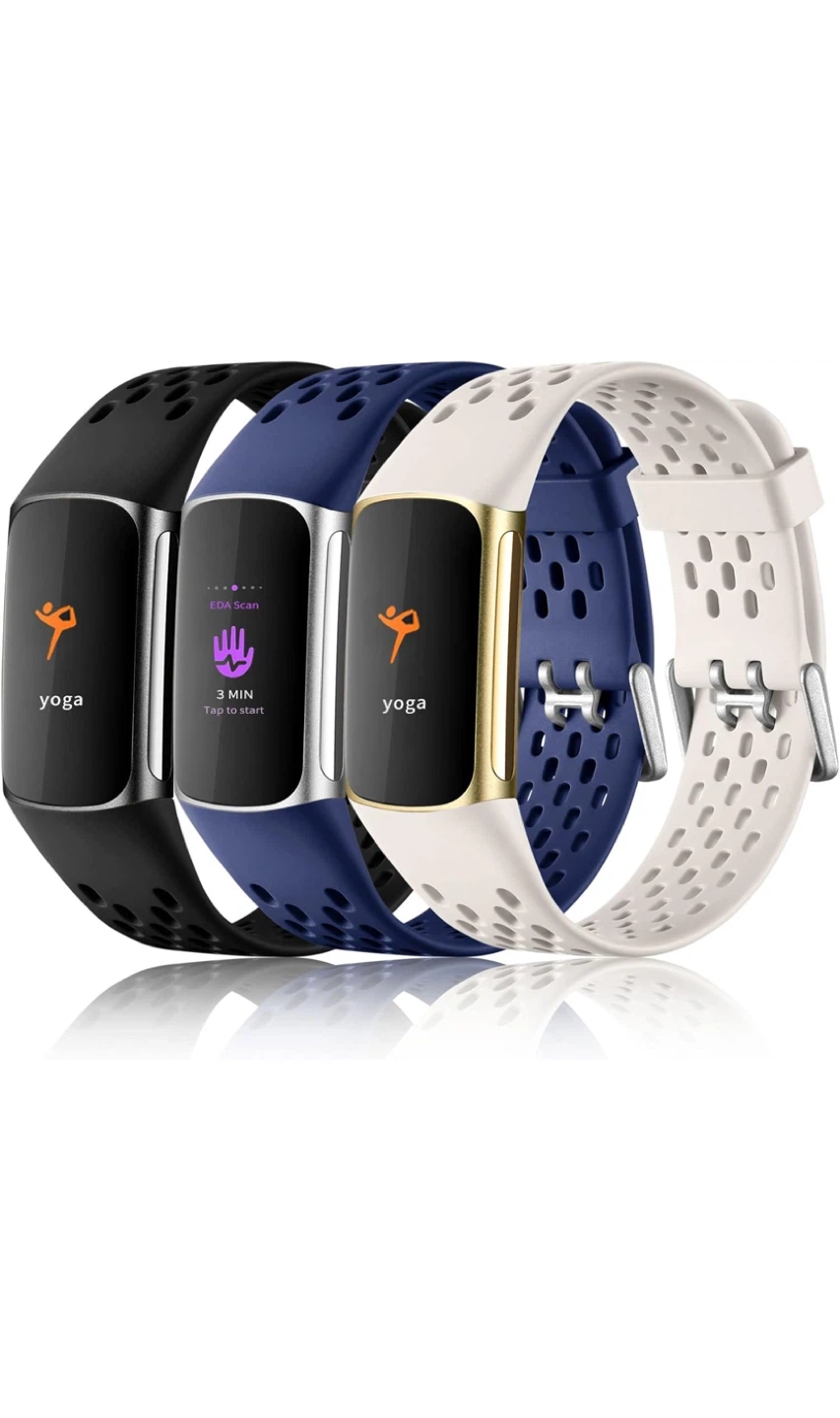 Fitness Tracker Bands - Black, Blue, White