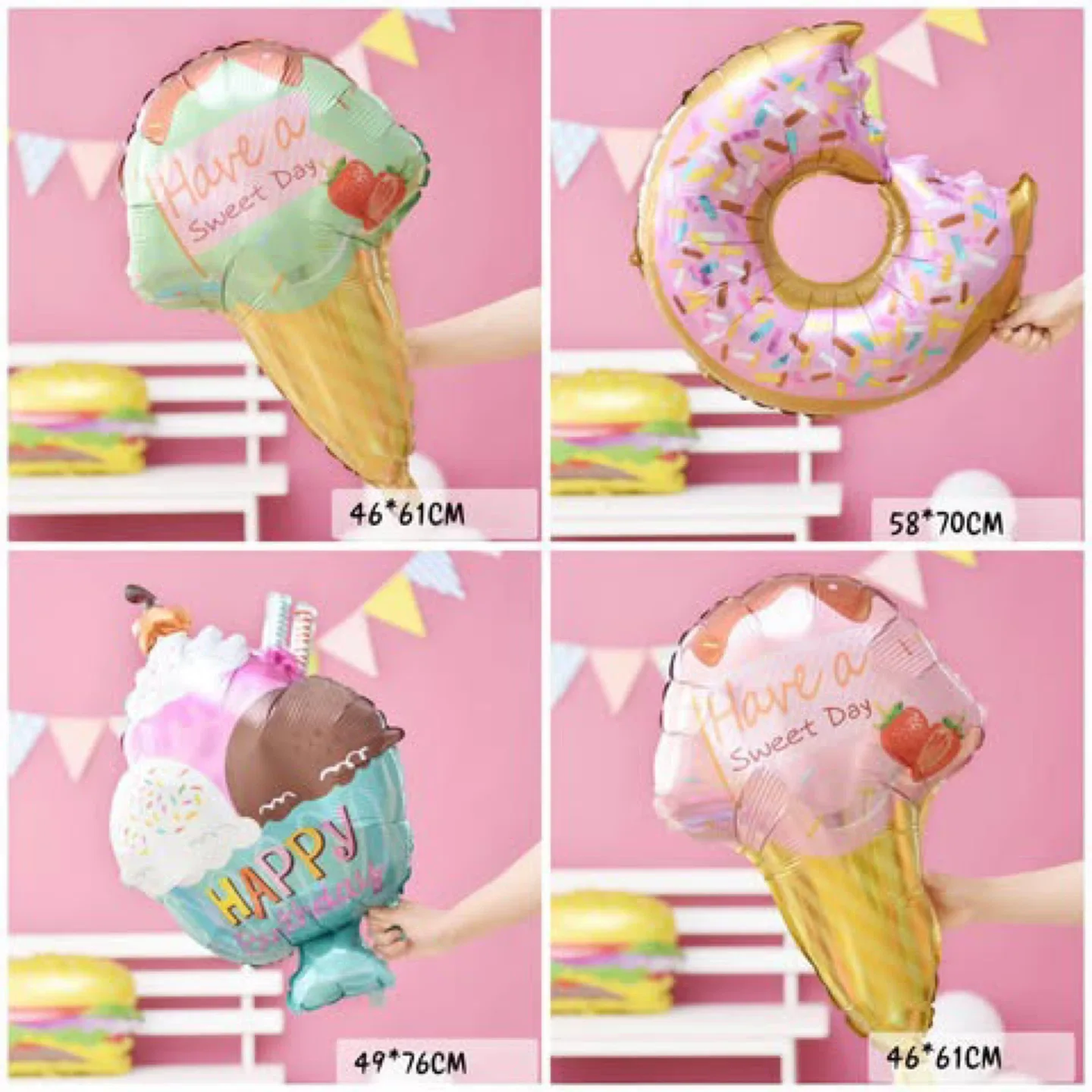 ⭐️SALE⭐️4PK Ice cream and Donut Balloons Decoration thumbnail