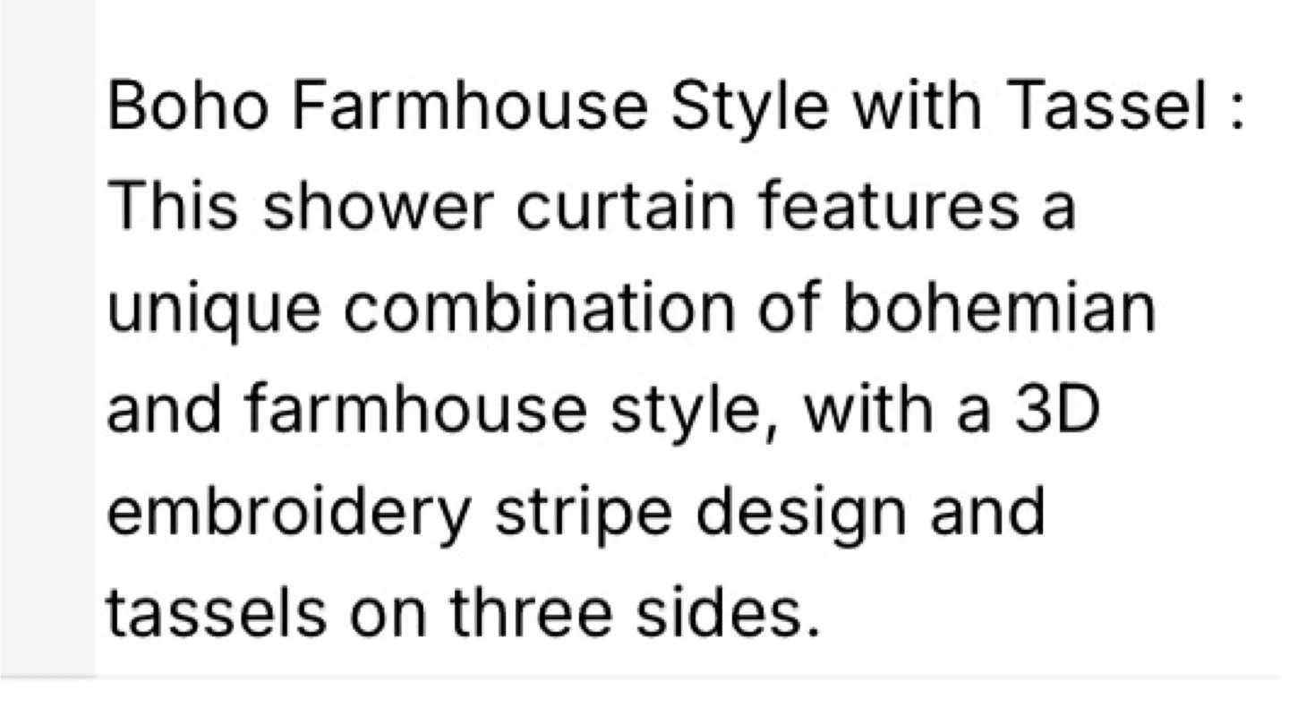 Boho Farmhouse Style Shower Curtain with Tassels image indicator(3)