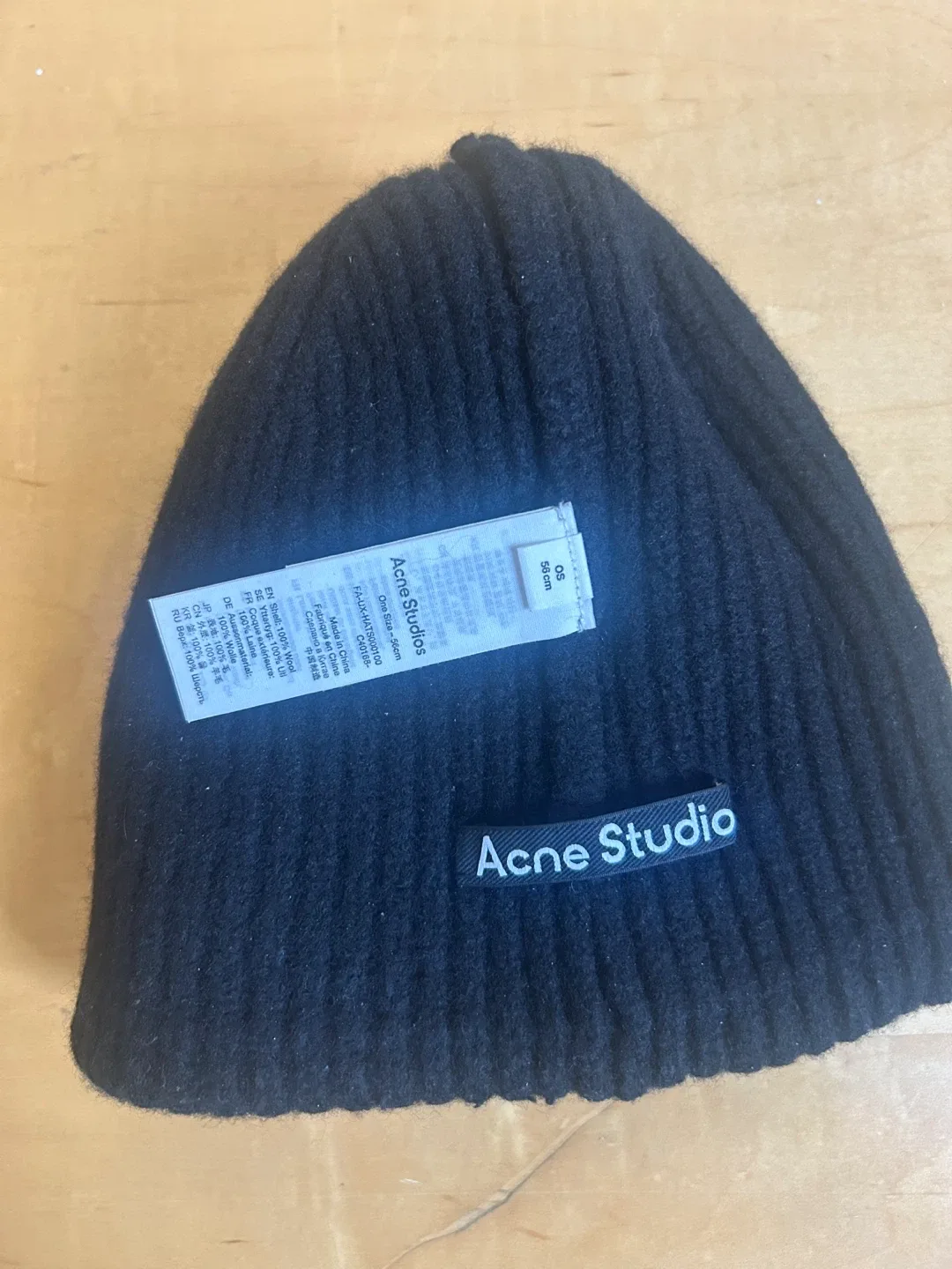 Acne Studios Black Wool Beanie Hat - OS image indicator(5)