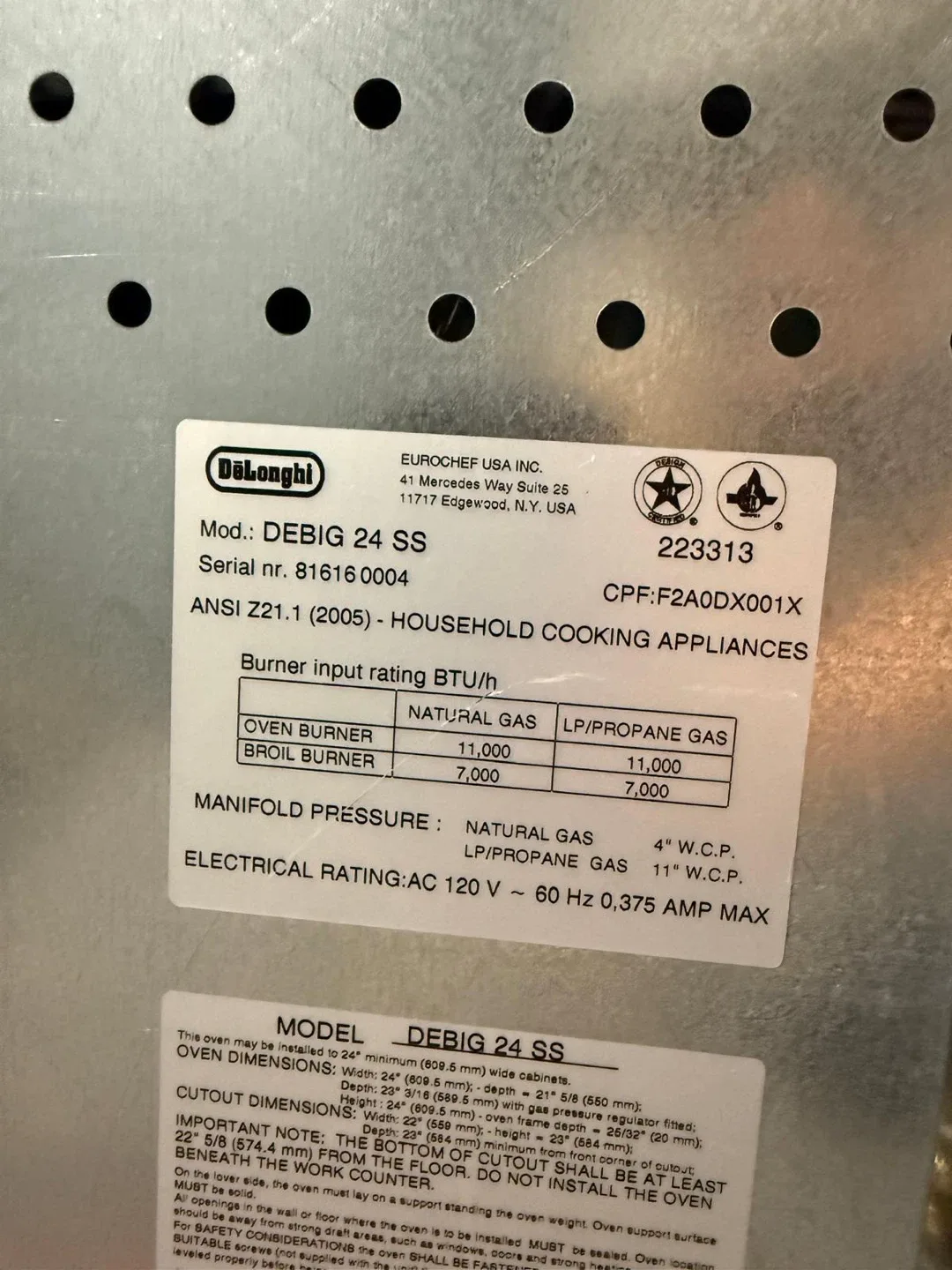 Single Gas Wall Oven Stainless steel image indicator(5)