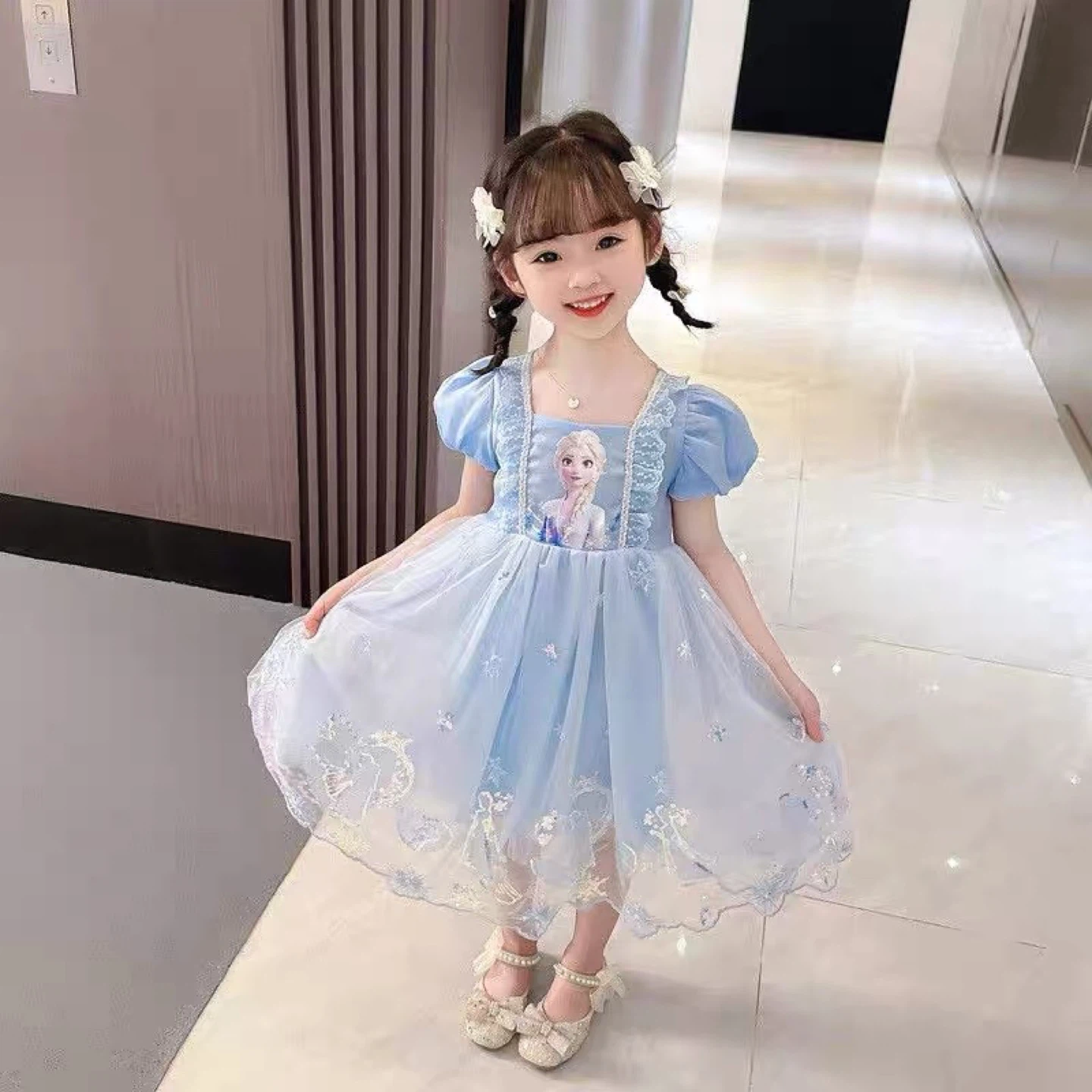 Elsa Frozen Dress - Blue（Age 5-7yrs） - photo 2