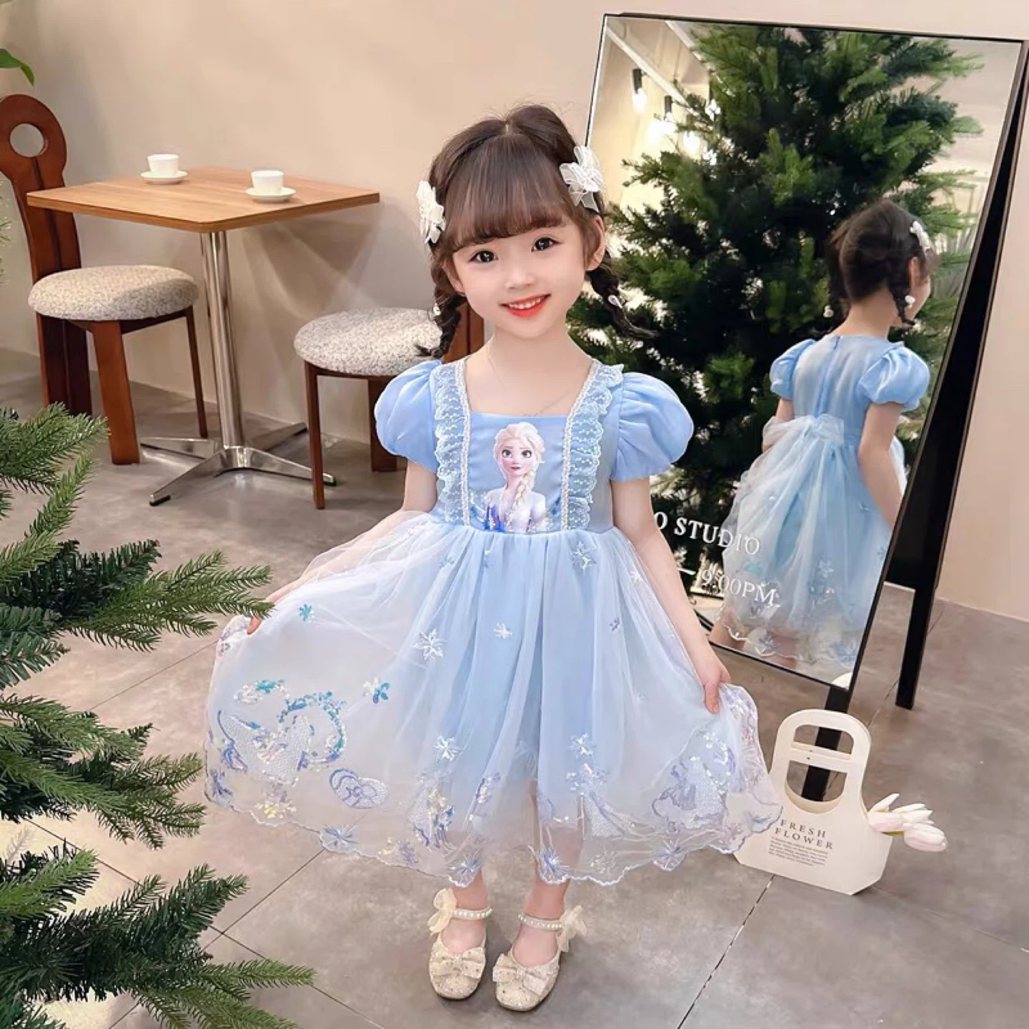 Elsa Frozen Dress - Blue（Age 5-7yrs） - photo 3