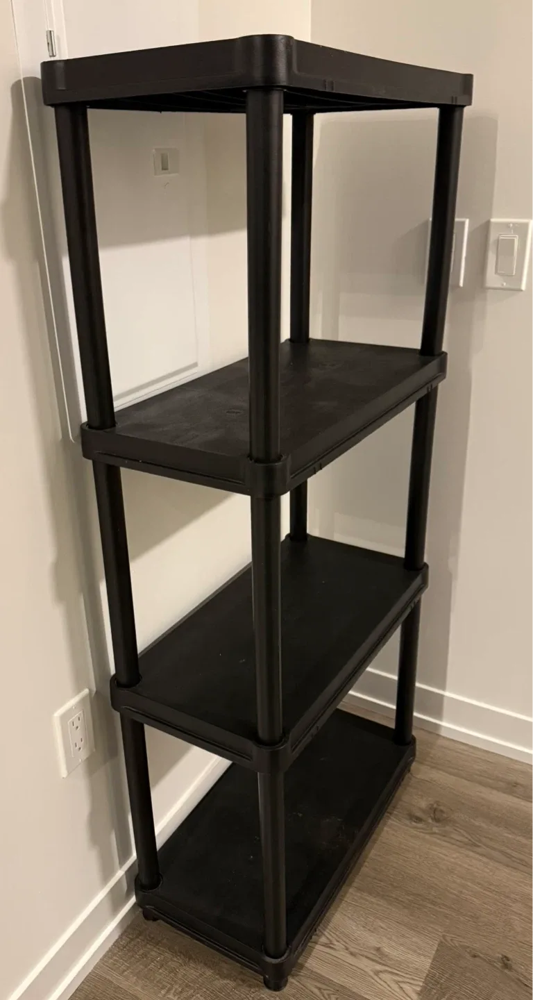 4-Tier Black Plastic Shelf - 12x24x51.8 Inches image indicator(2)