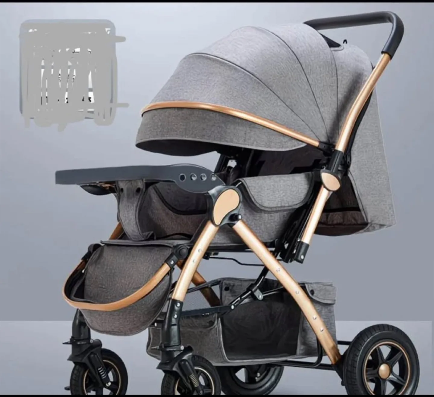 Baby Stroller - Grey and Gold image indicator(3)