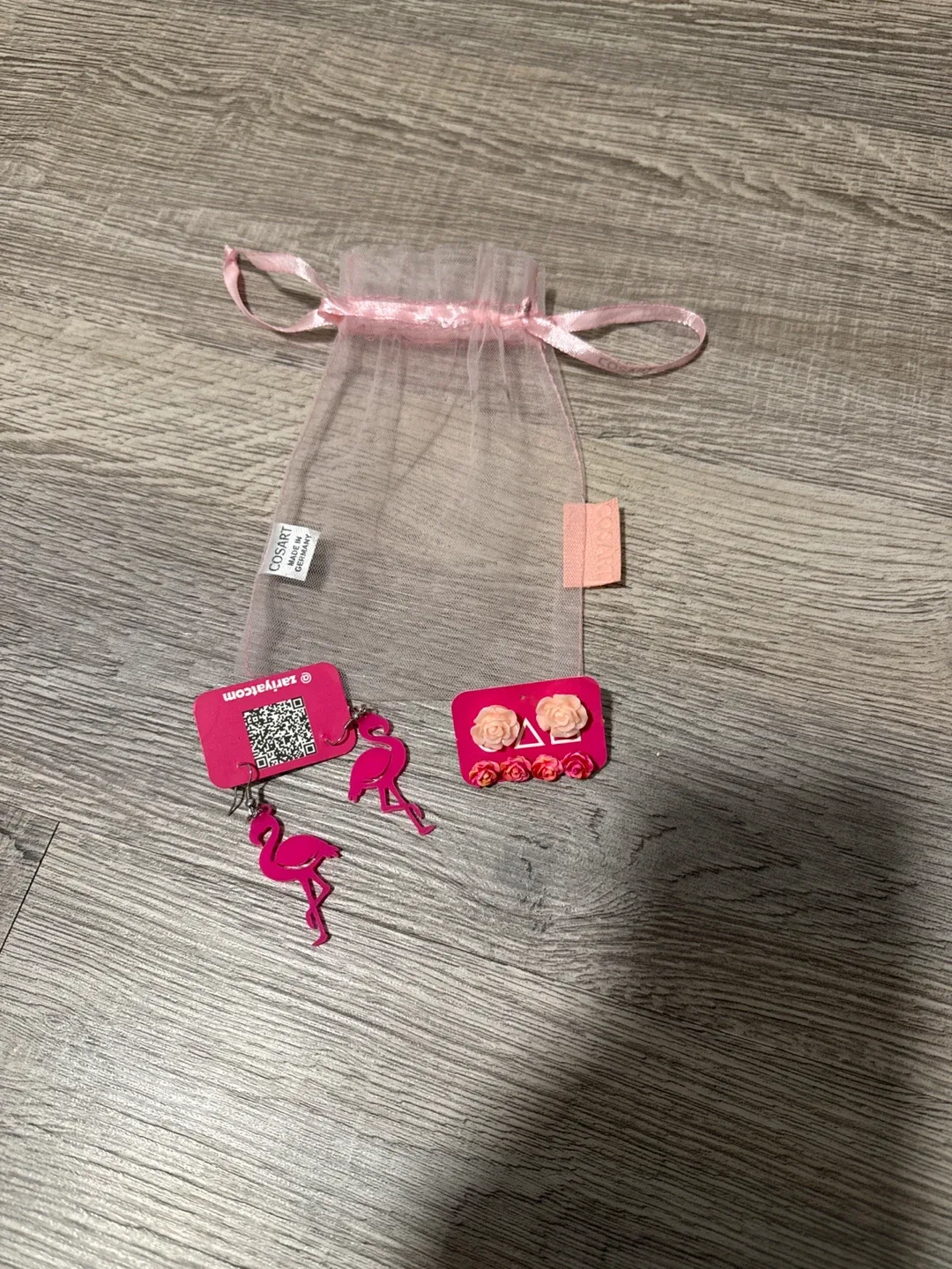 Flamingo & Rose Stud Earrings thumbnail