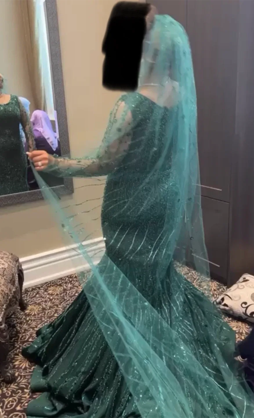 Green Sequin Mermaid Gown image indicator(2)