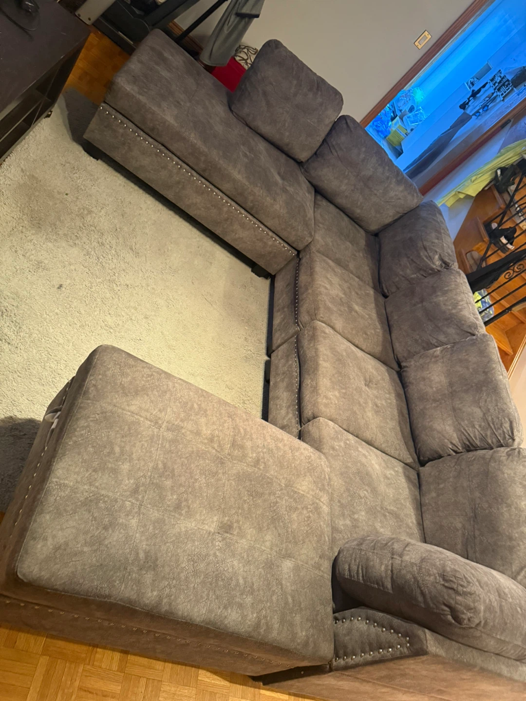 Grey U-Shaped Sectional Sofa