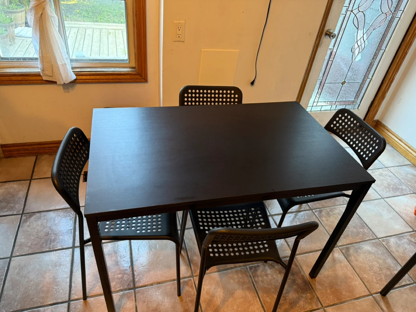 IKEA LERHAMN Table and 4 Chairs, Black - photo 3