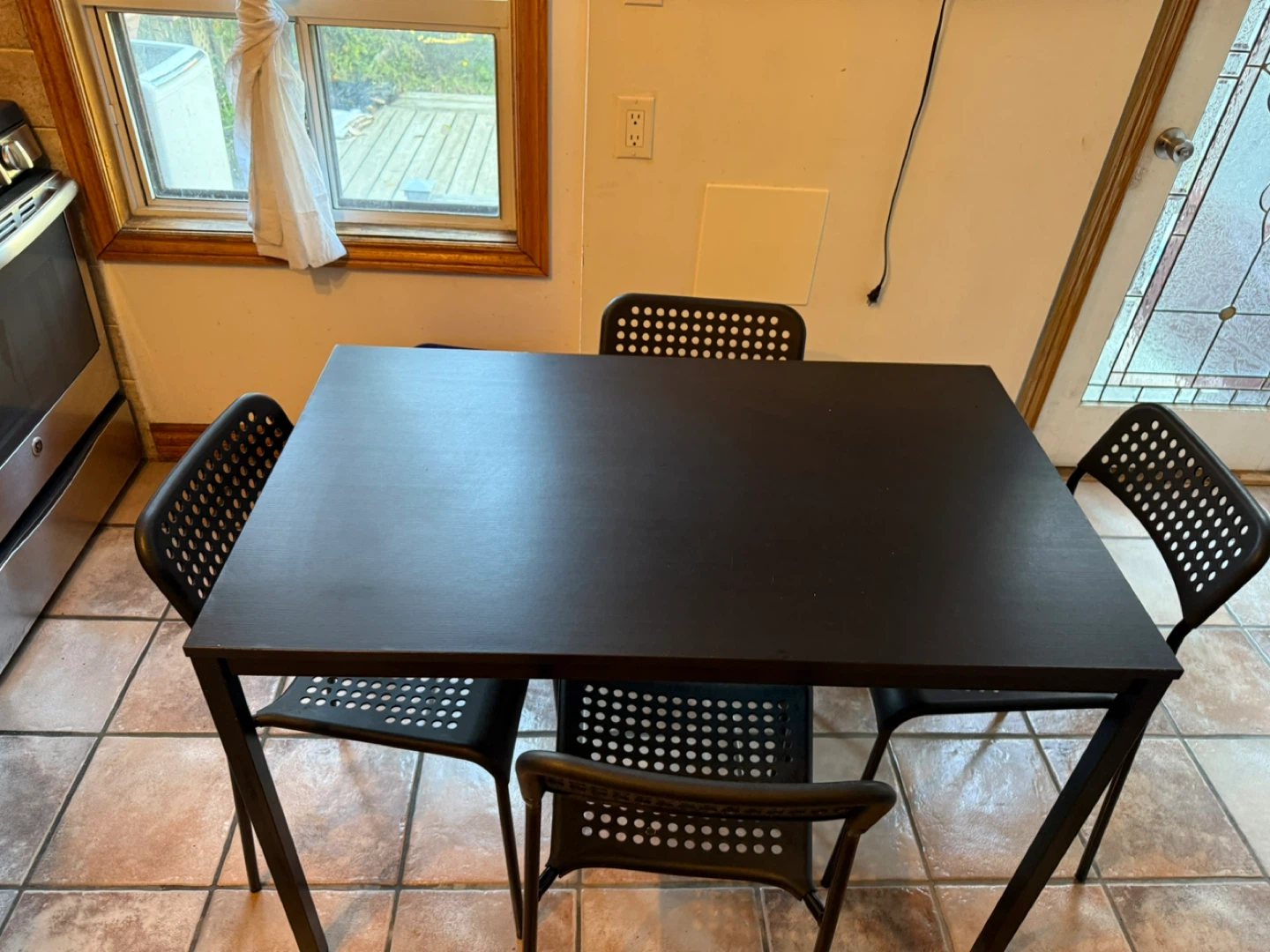IKEA LERHAMN Table and 4 Chairs, Black - photo 2