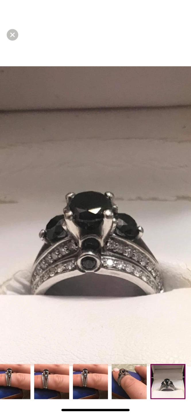 2.15ct Black & White Diamond Bridal Set | 10K White Gold