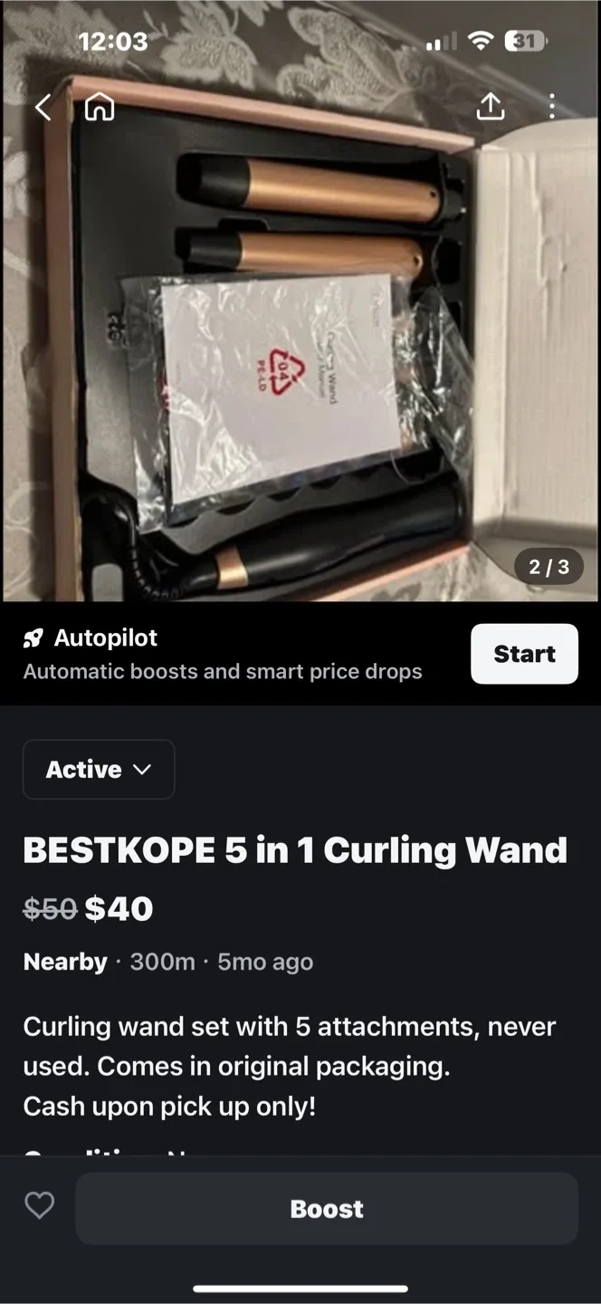 BESTKOPE 5 in 1 Curling Wand - Like New! image indicator(3)