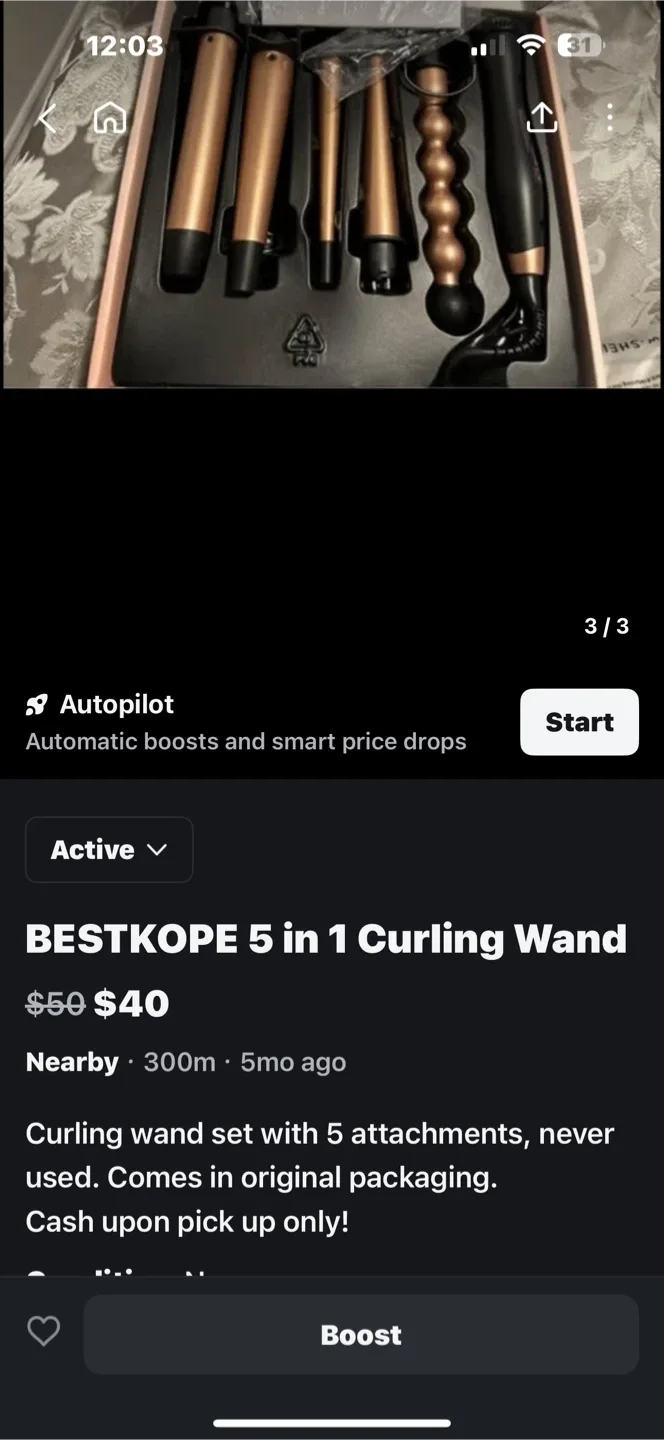 BESTKOPE 5 in 1 Curling Wand - Like New! image indicator(2)