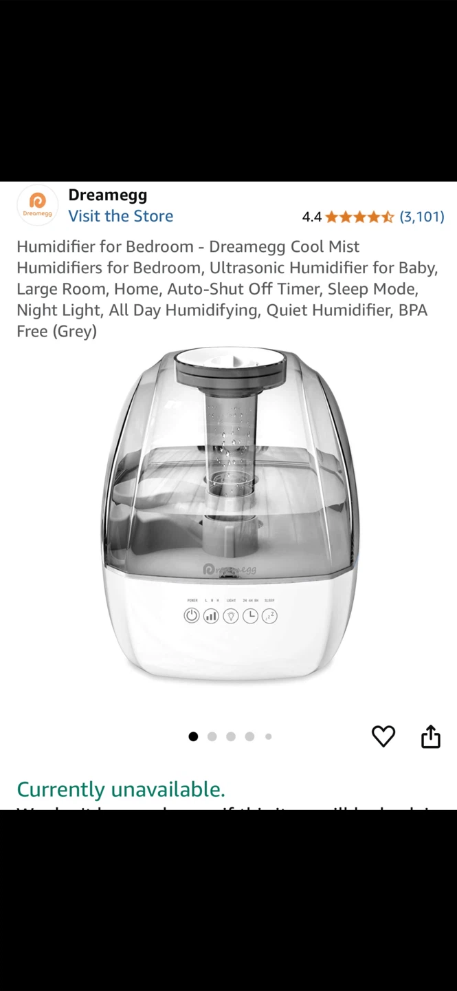 🥕Dreamegg Humidifier for Bedroom