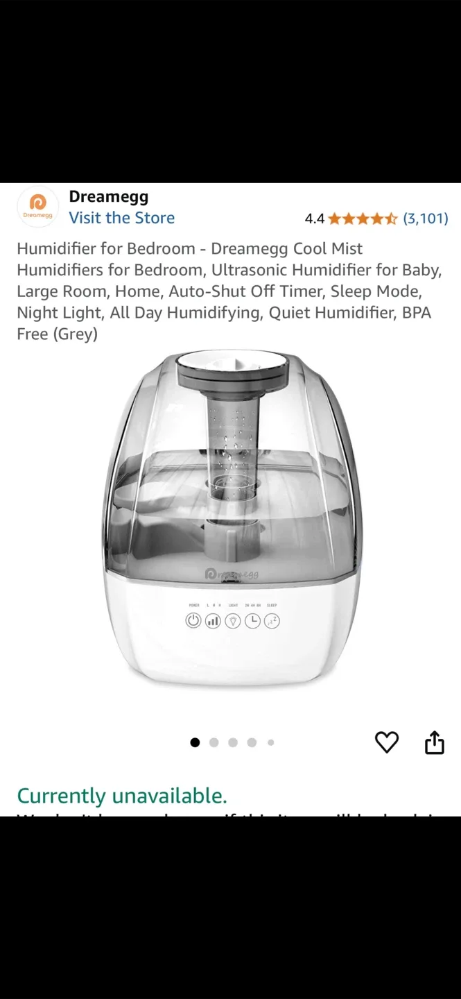 🧡Dreamegg Humidifier for Bedroom thumbnail