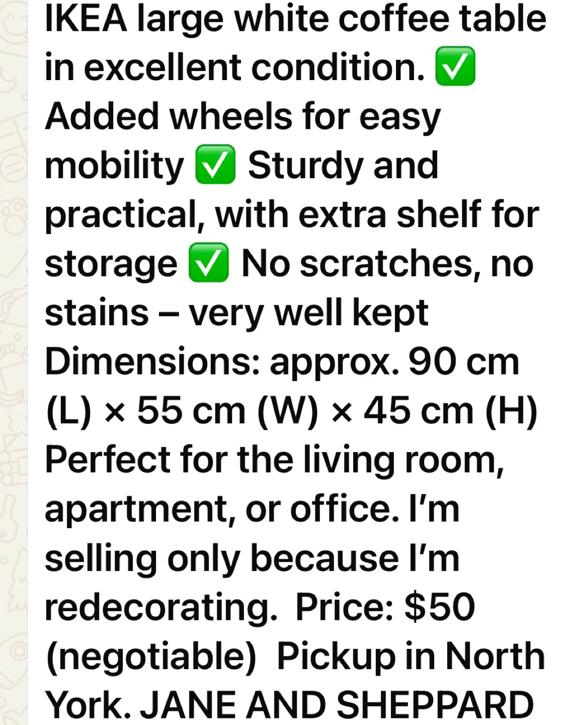 White Coffee Table with Bottom Shelf image indicator(5)