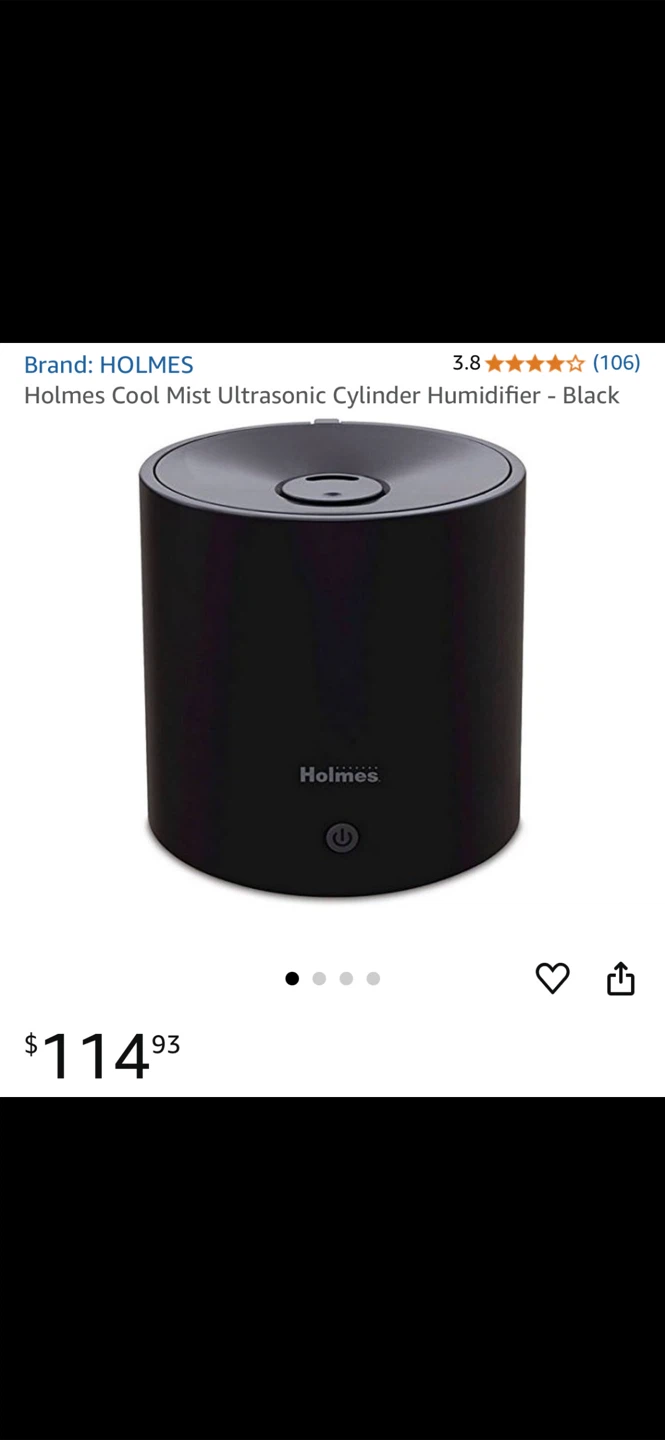 🥕Holmes Cool Mist Ultrasonic Cylinder Humidifier - Black