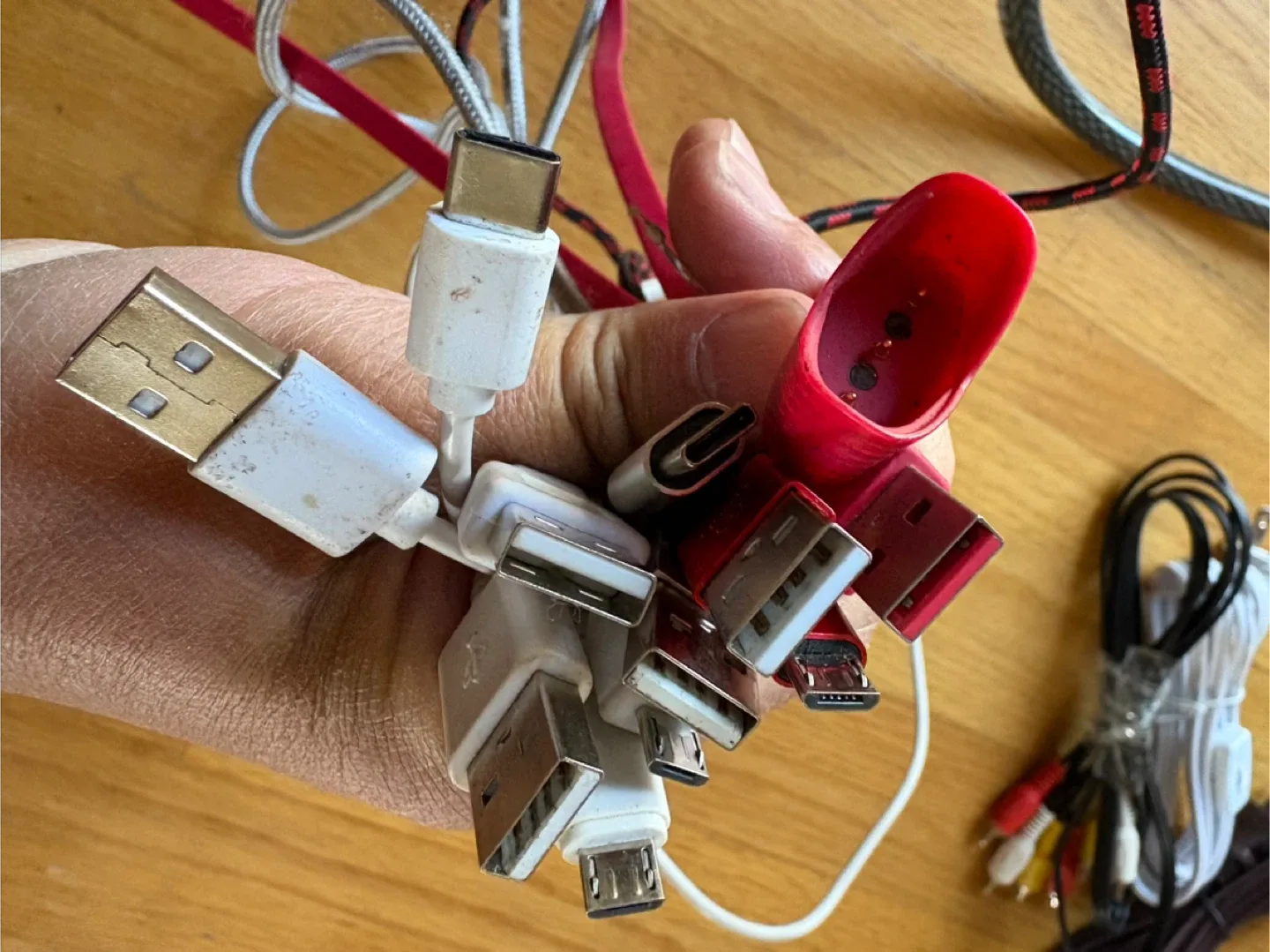 Variety of usb charger and other cords thumbnail